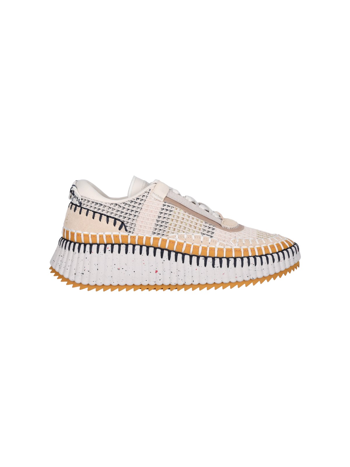 Chloé Nama Embroidered Suede And Recycled-mesh Sneakers