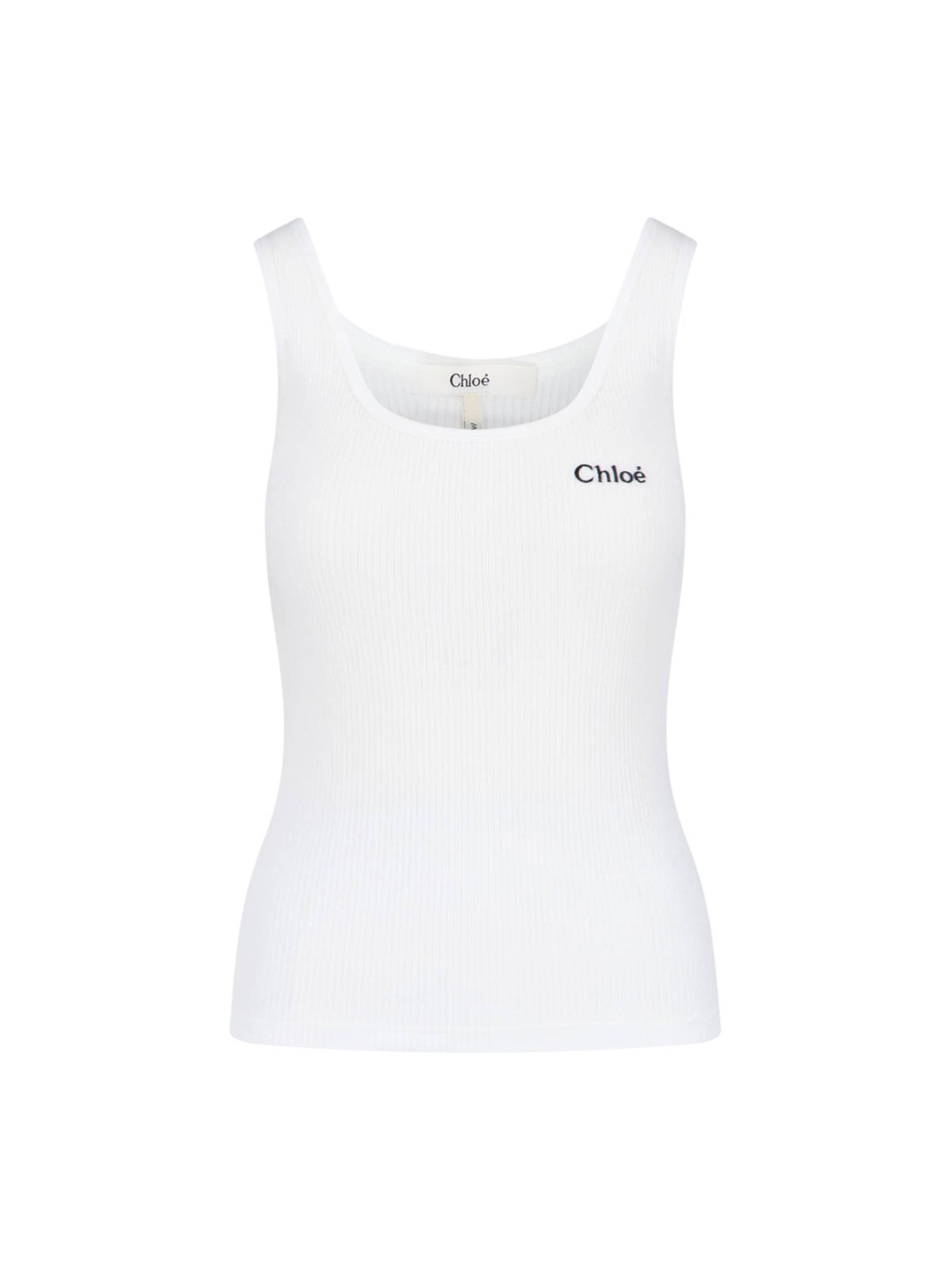 Chloé Cotton Tank Top In White