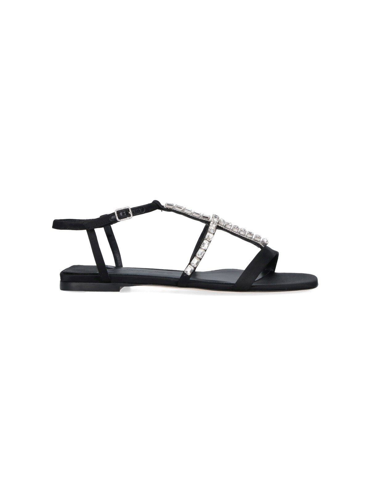 Jimmy Choo Embellished T-bar Heel Strap Sandals In Black