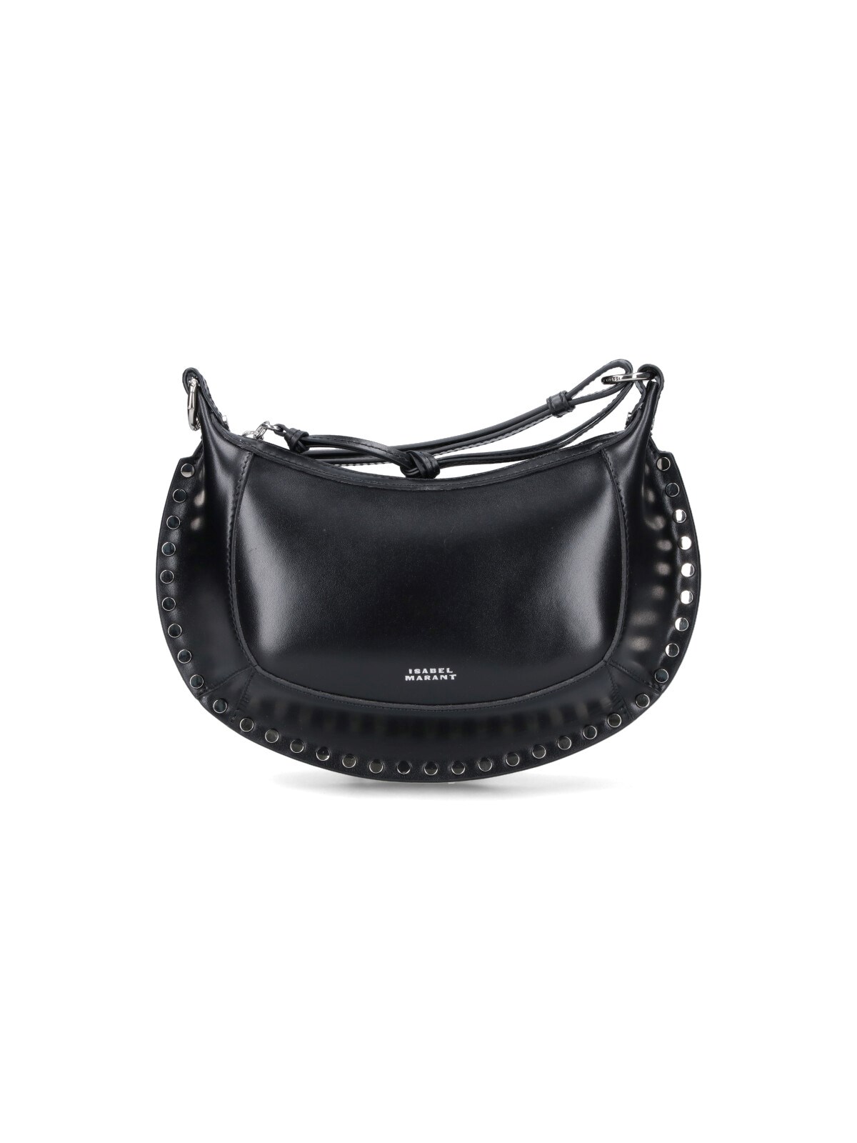 Isabel Marant Oskan Moon Leather Bag With Studs In Black