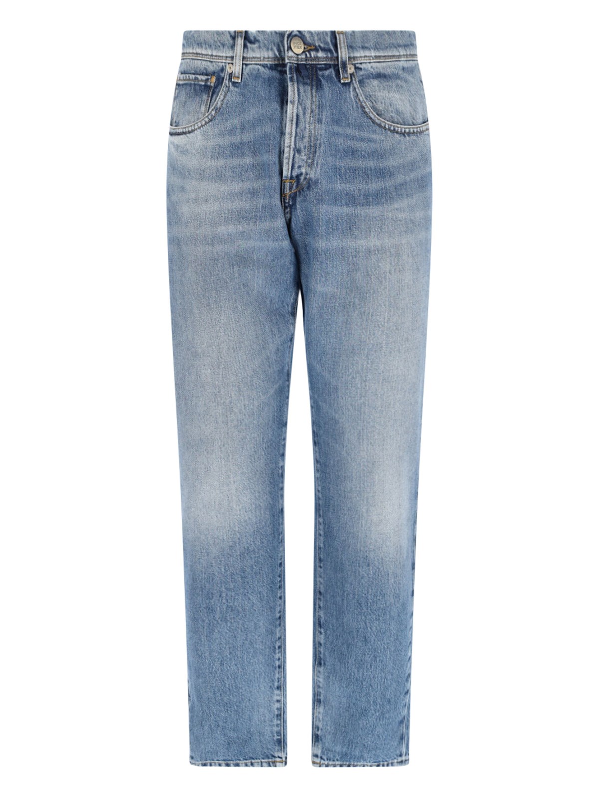 Incotex Straight Leg Five-pocket Trousers With Belt Loops In Blue