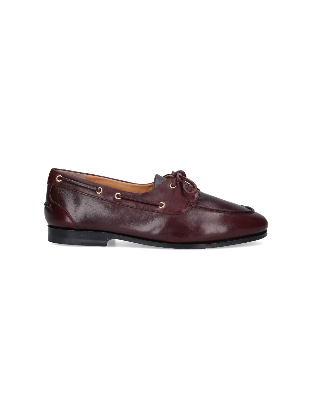 Bally Leather Loafers With Round Toe And Rubber Sole In Brown