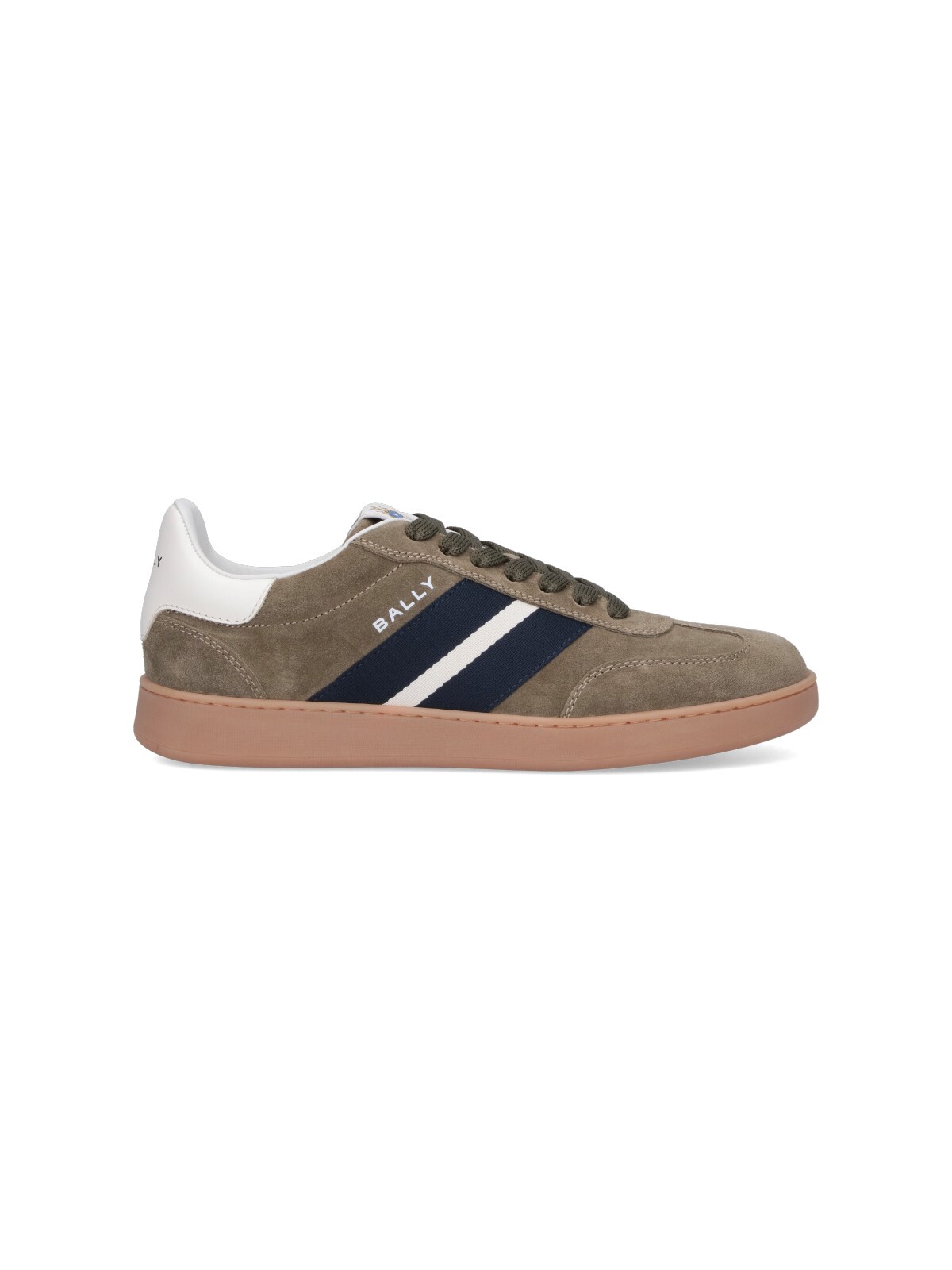Bally Round Toe Suede Sneakers With Rubber Sole In Brown