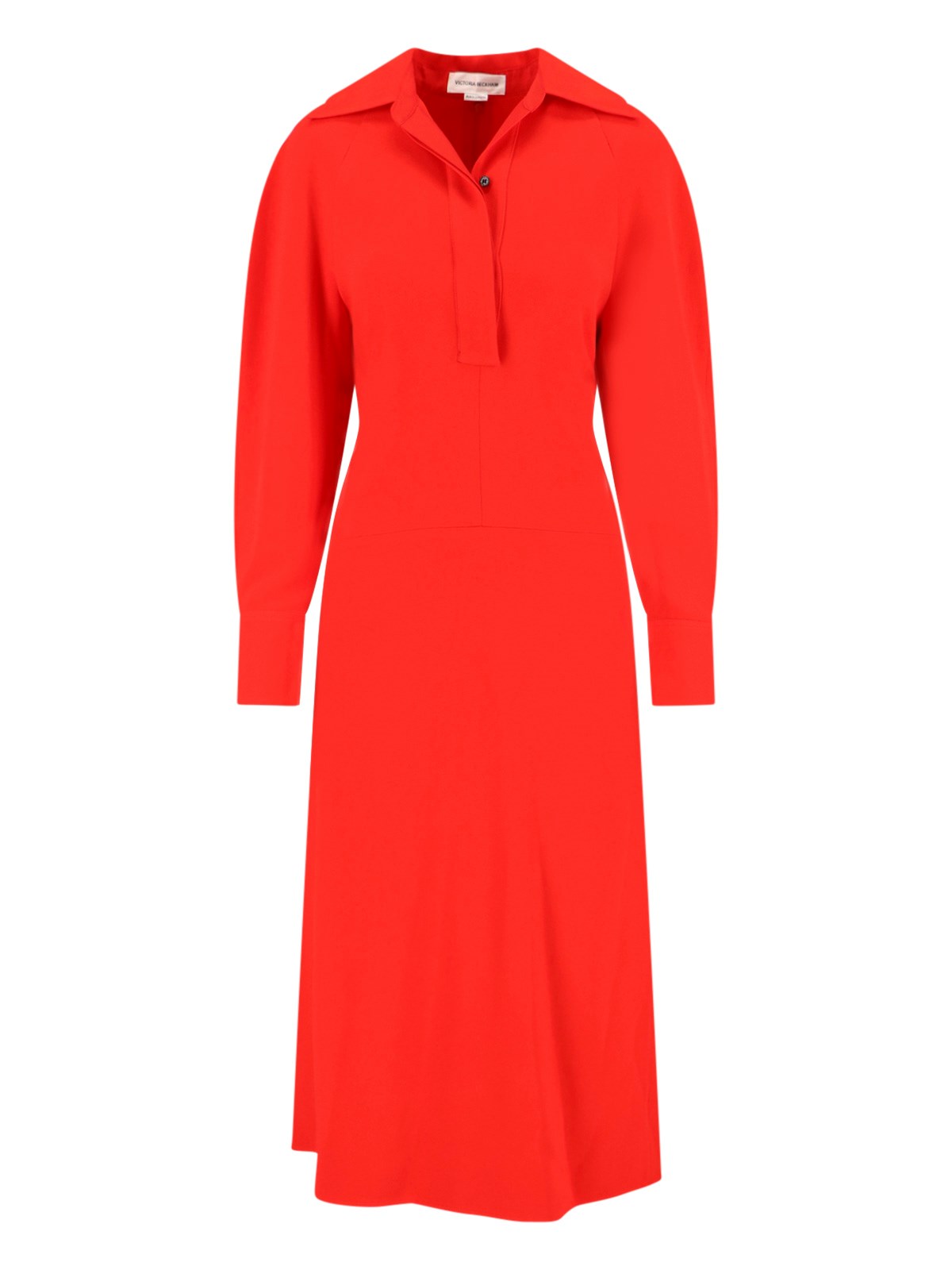 Victoria Beckham Knee Length Dress Long Sleeves In Red