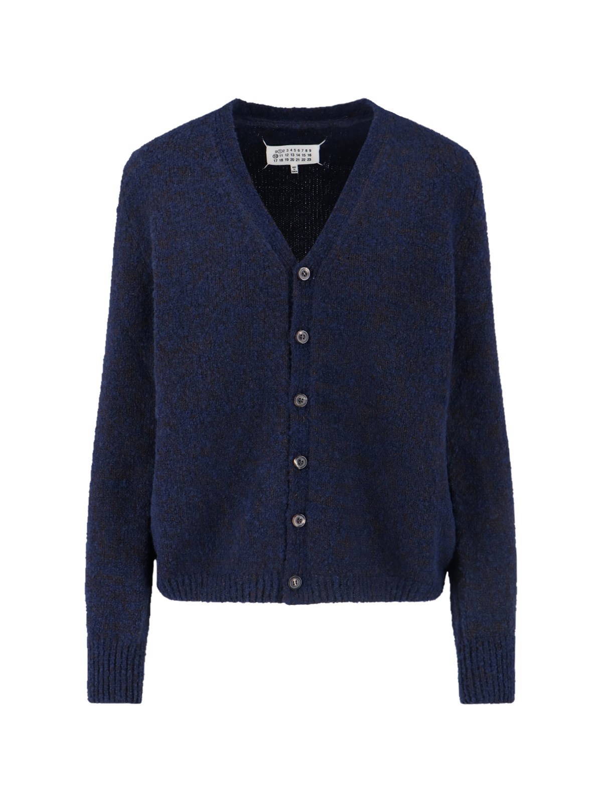 Maison Margiela Wool Blend Cardigan In Blue