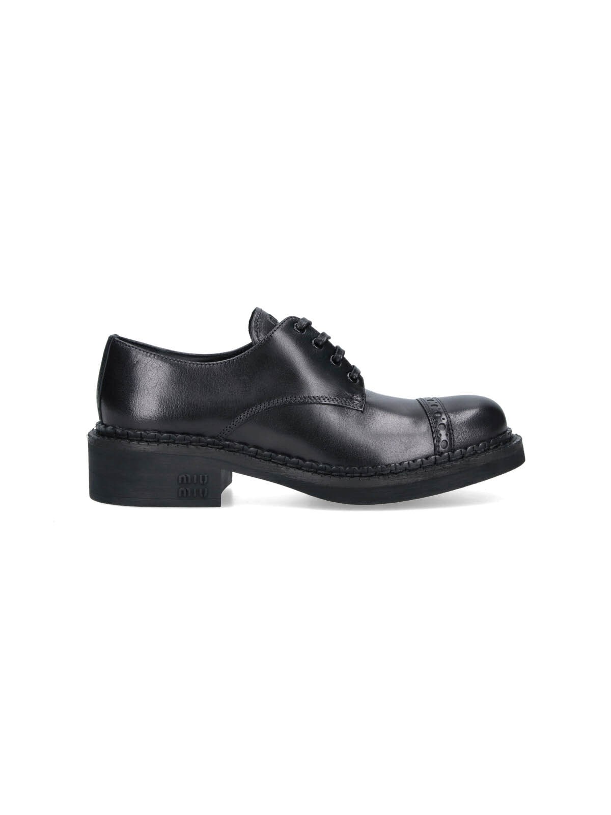miu miu Leather Derby Shoes