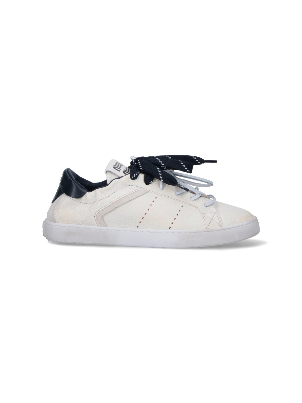 Miu Miu Leather Sneakers In White