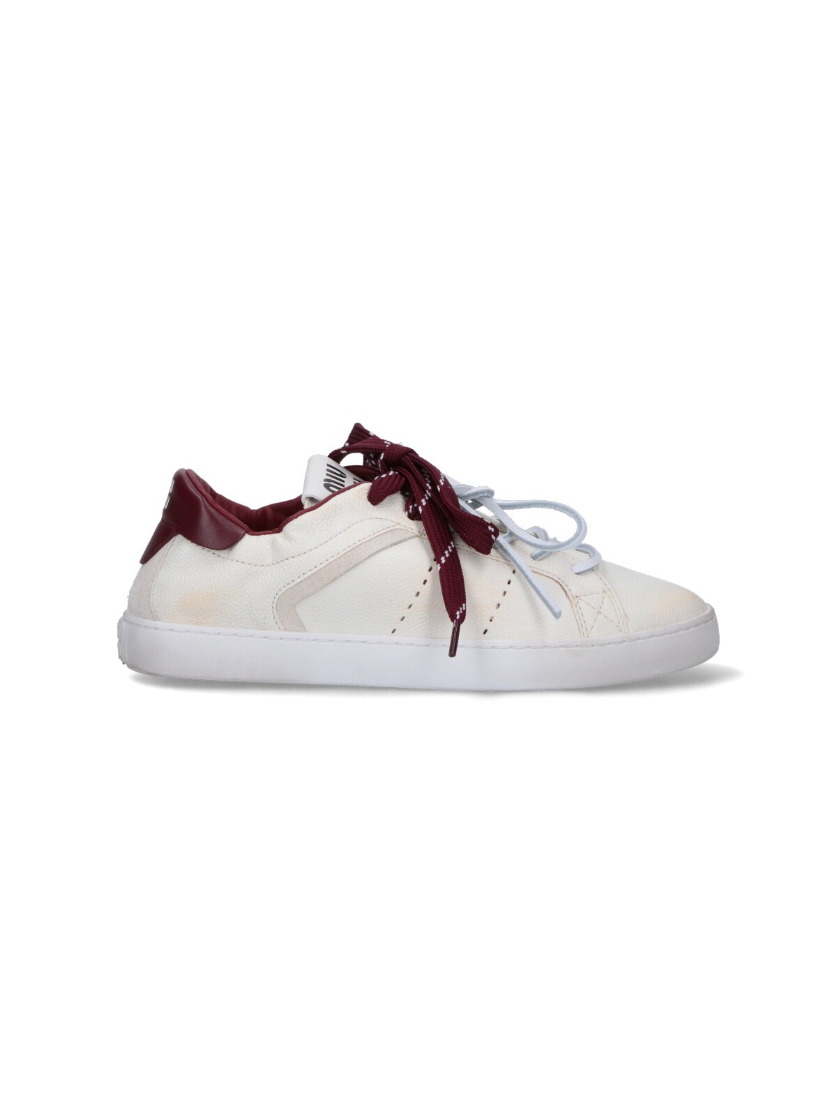 Miu Miu Leather Sneakers In White