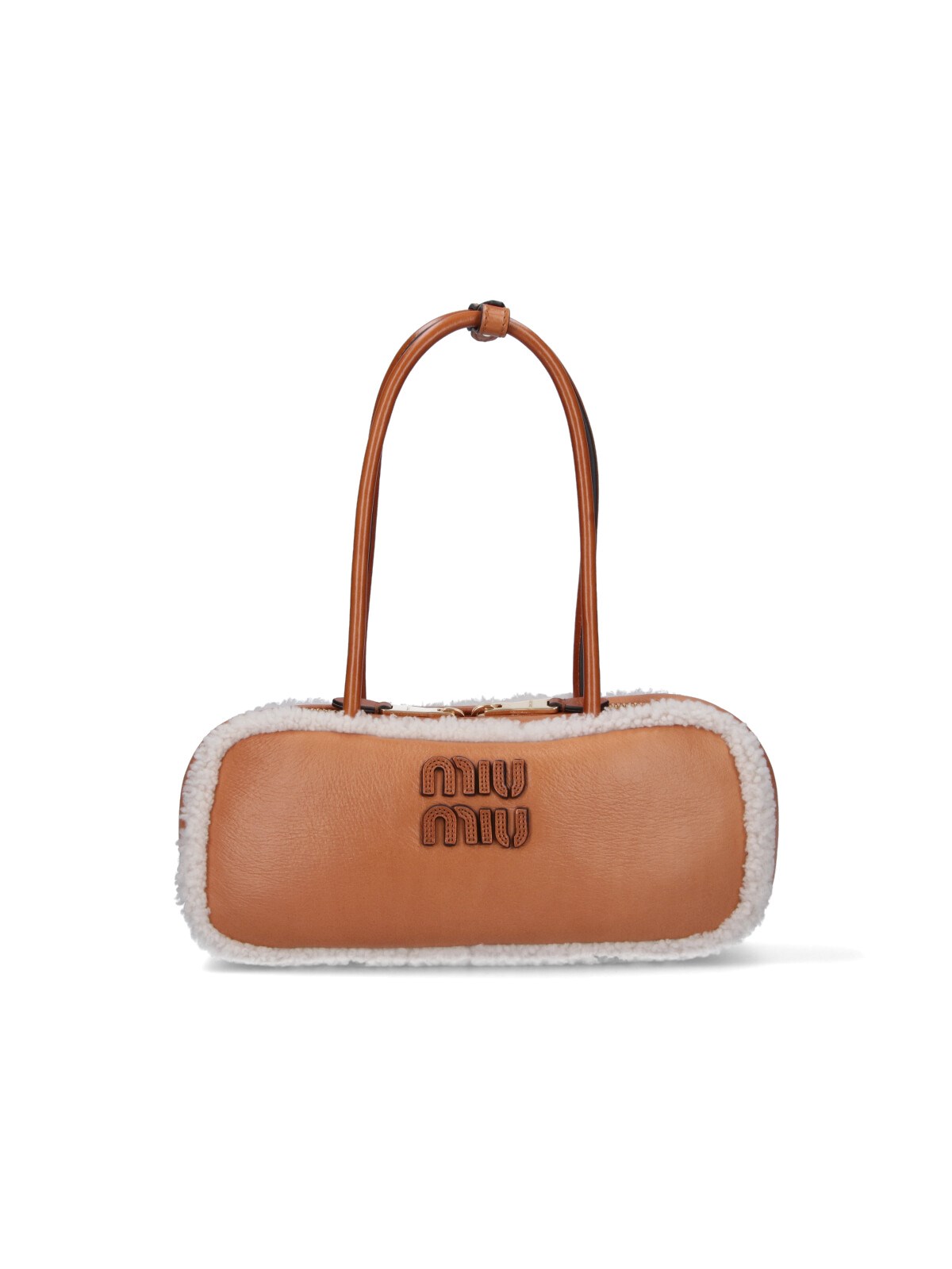 Miu Miu 'arcadie' Shearling Bag In Brown