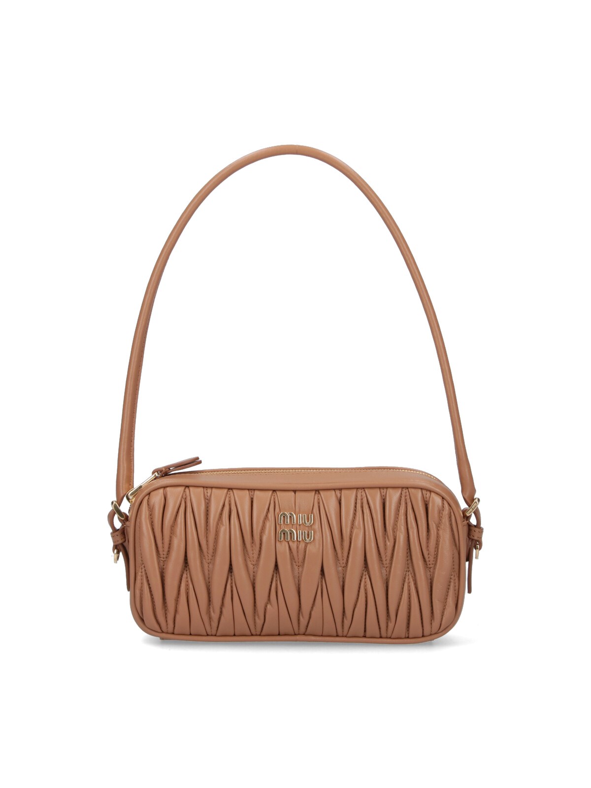 Miu Miu Logo Pouch In Brown