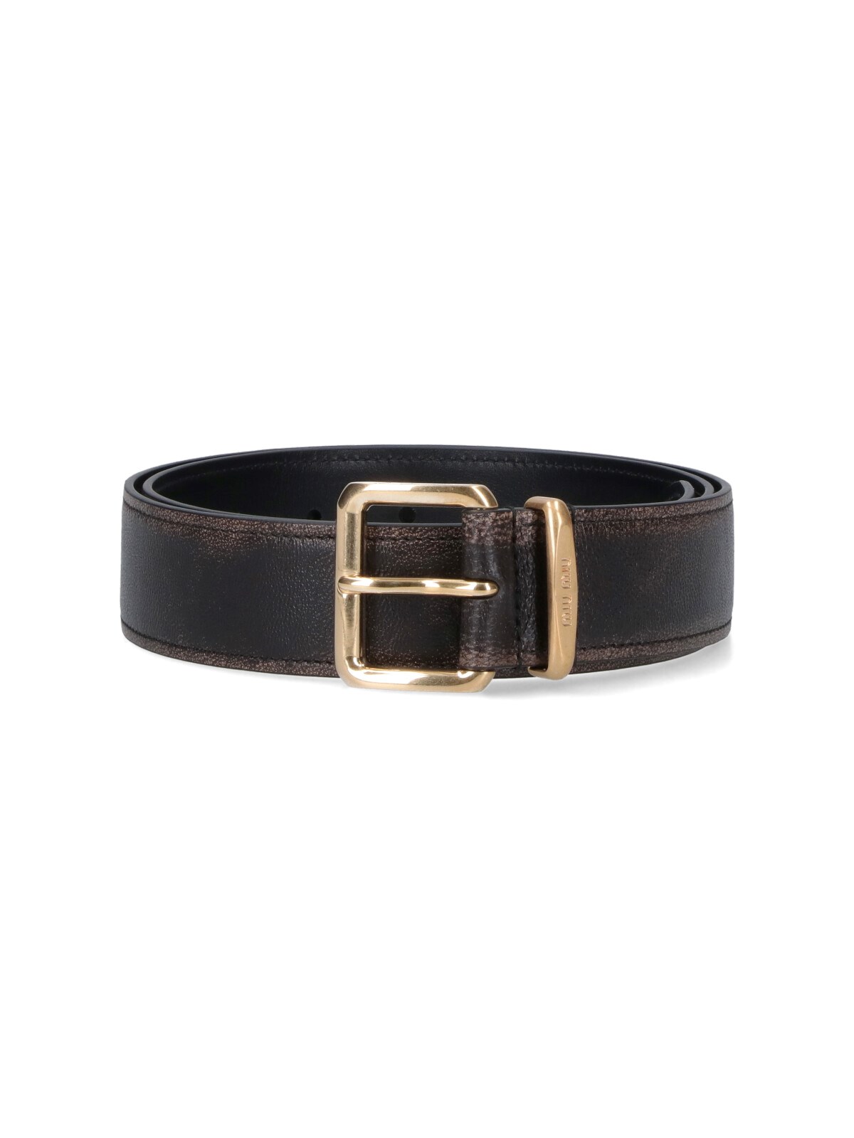 Miu Miu Nappa Leather Belt In Brown