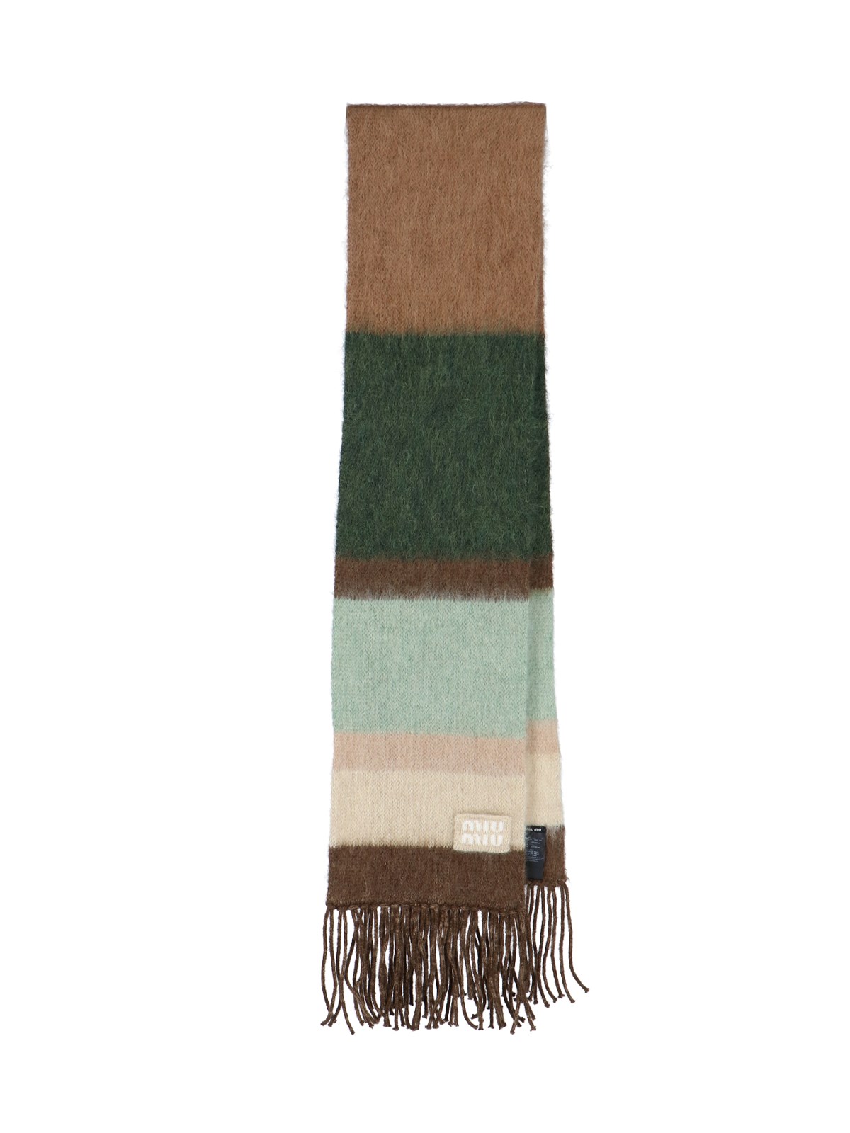 Miu Miu Embroidered Mohair Blend Scarf In Multi