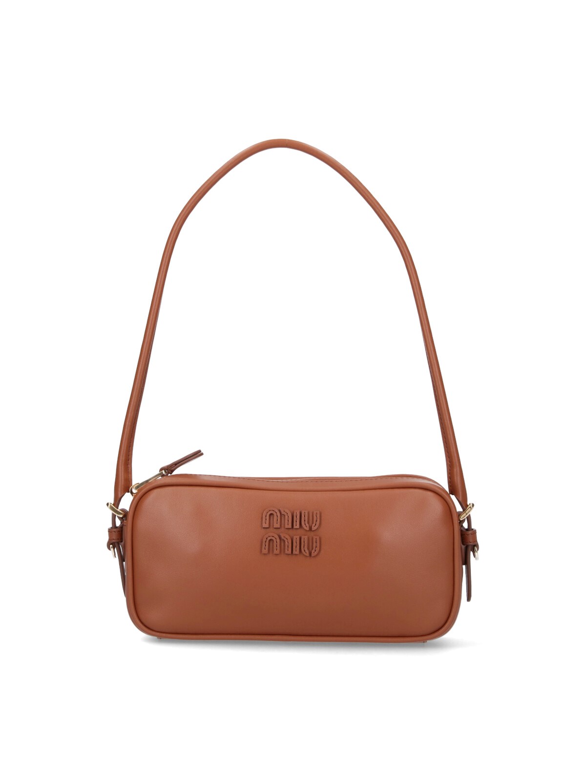 Miu Miu Logo Pouch In Brown