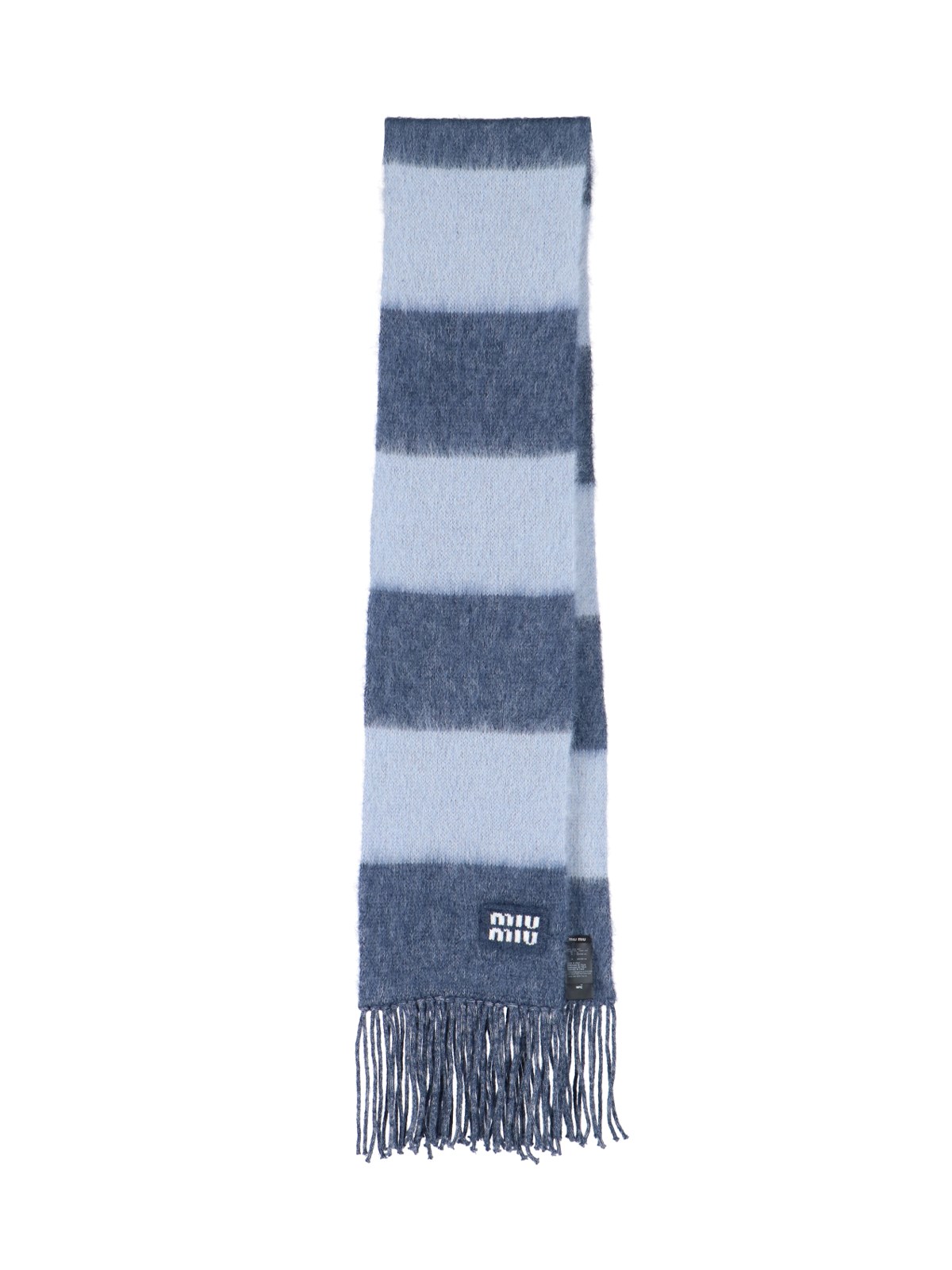 Miu Miu Mohair Blend Scarf In Blue
