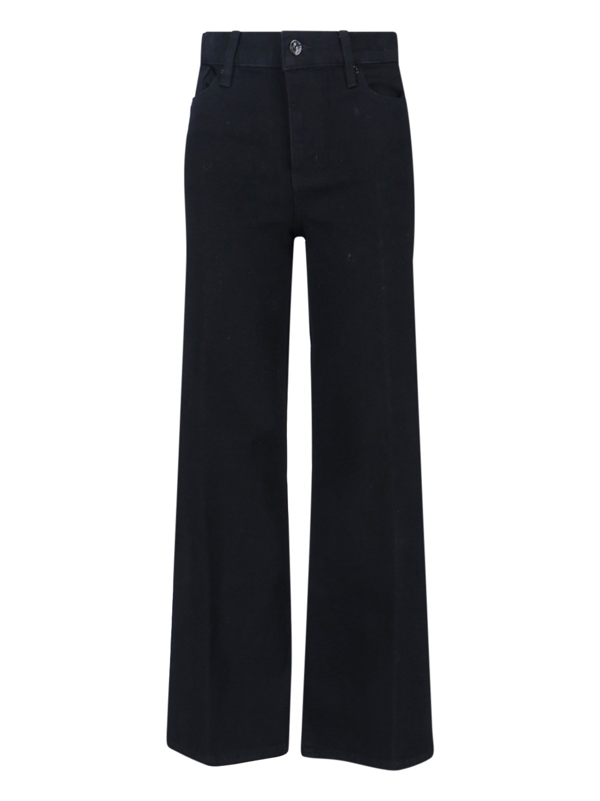 Frame Straight Trousers With Pockets And Belt Loops In Black