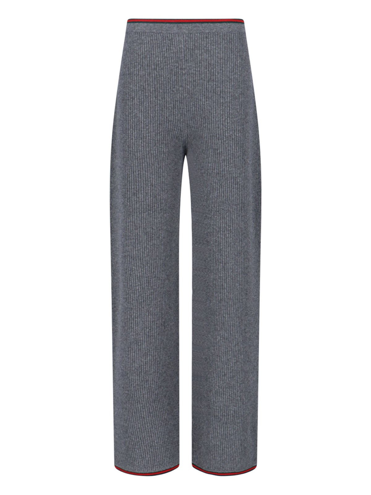 Gucci Womens Dusty Dark Grey Mc Ribbed Straight-leg Wool Knit Trousers In Gray