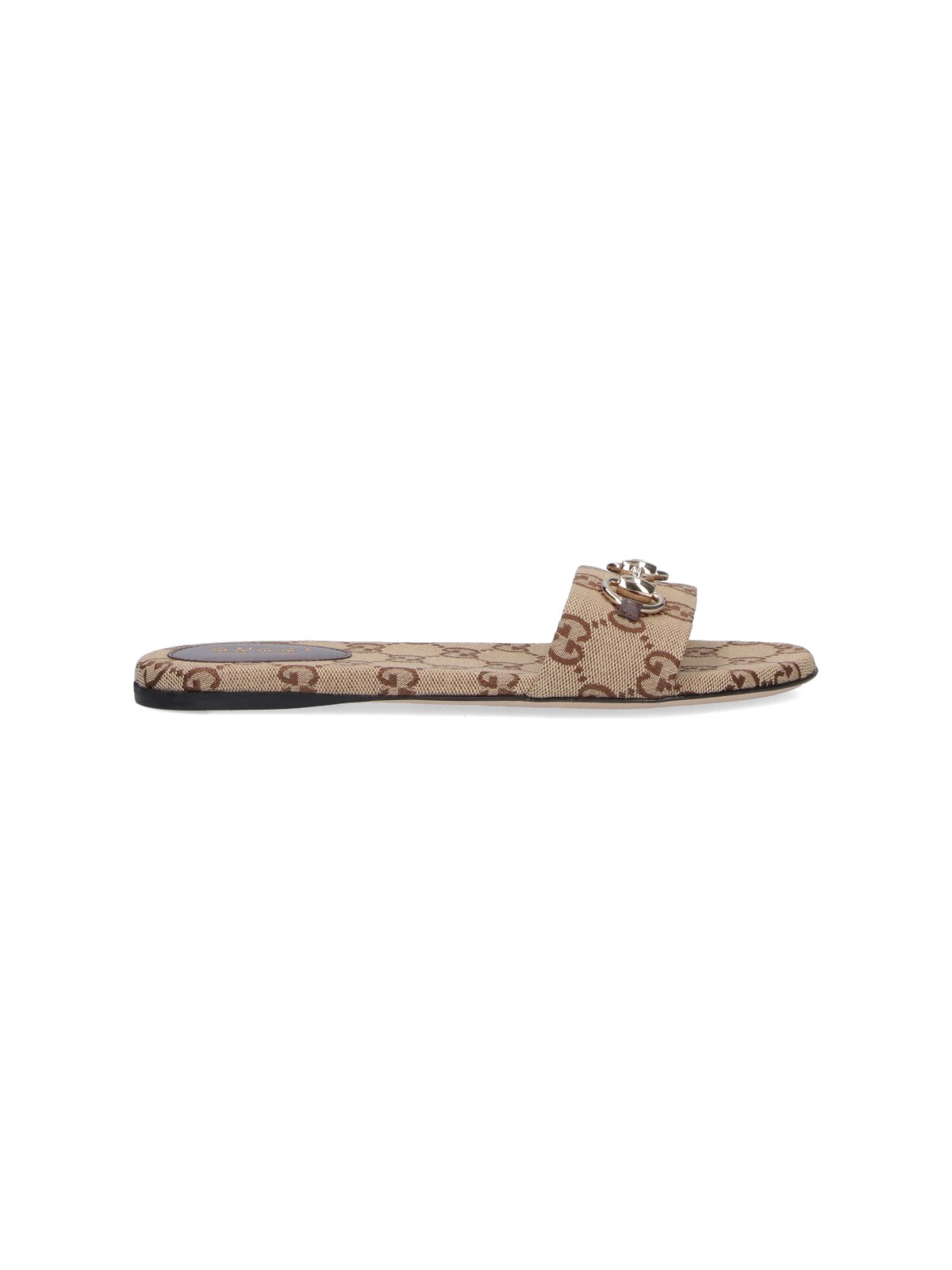 Gucci Women Gg Canvas Flat Sandals In Neutral