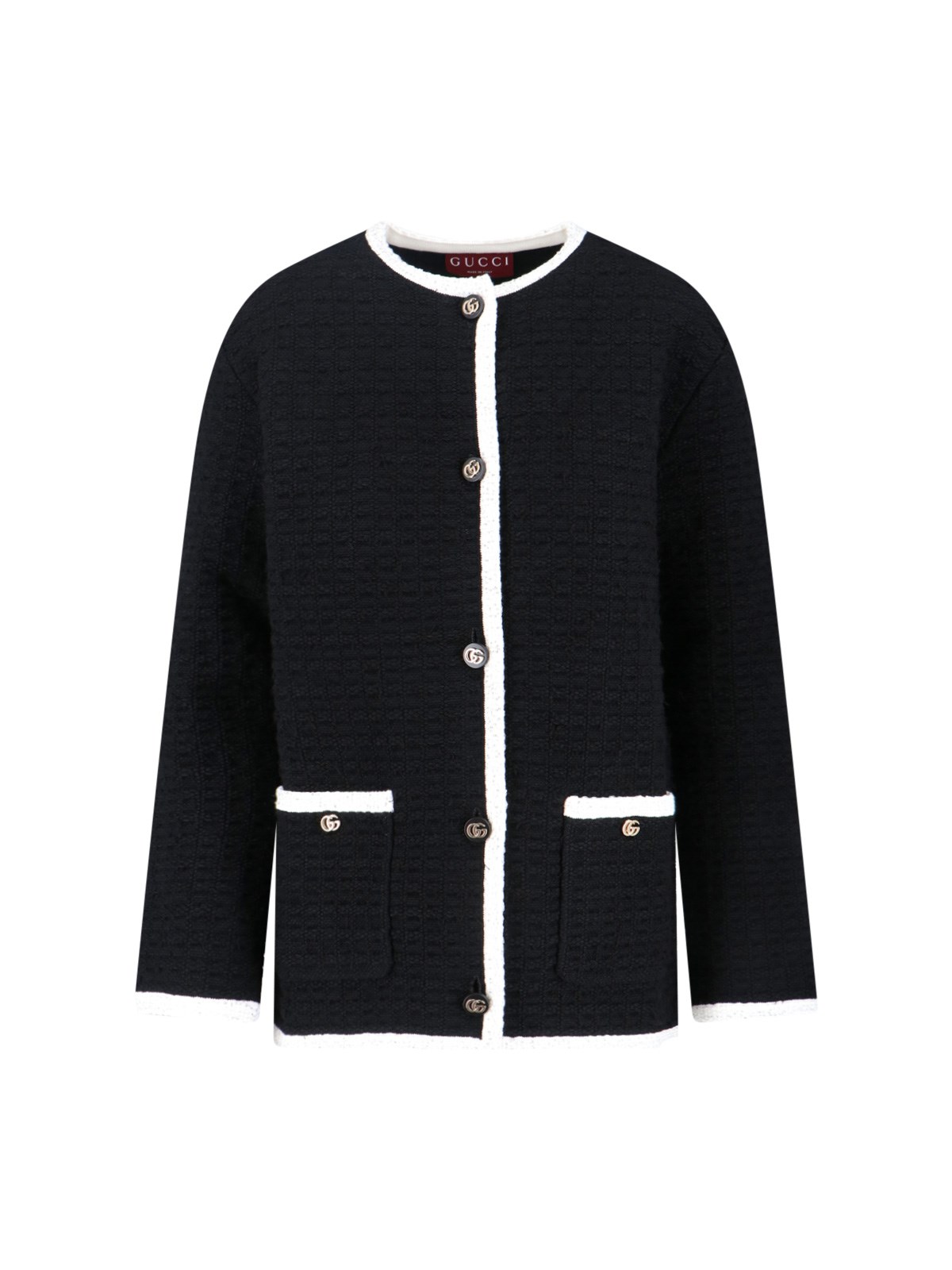 Gucci Wool Cardigan In Black