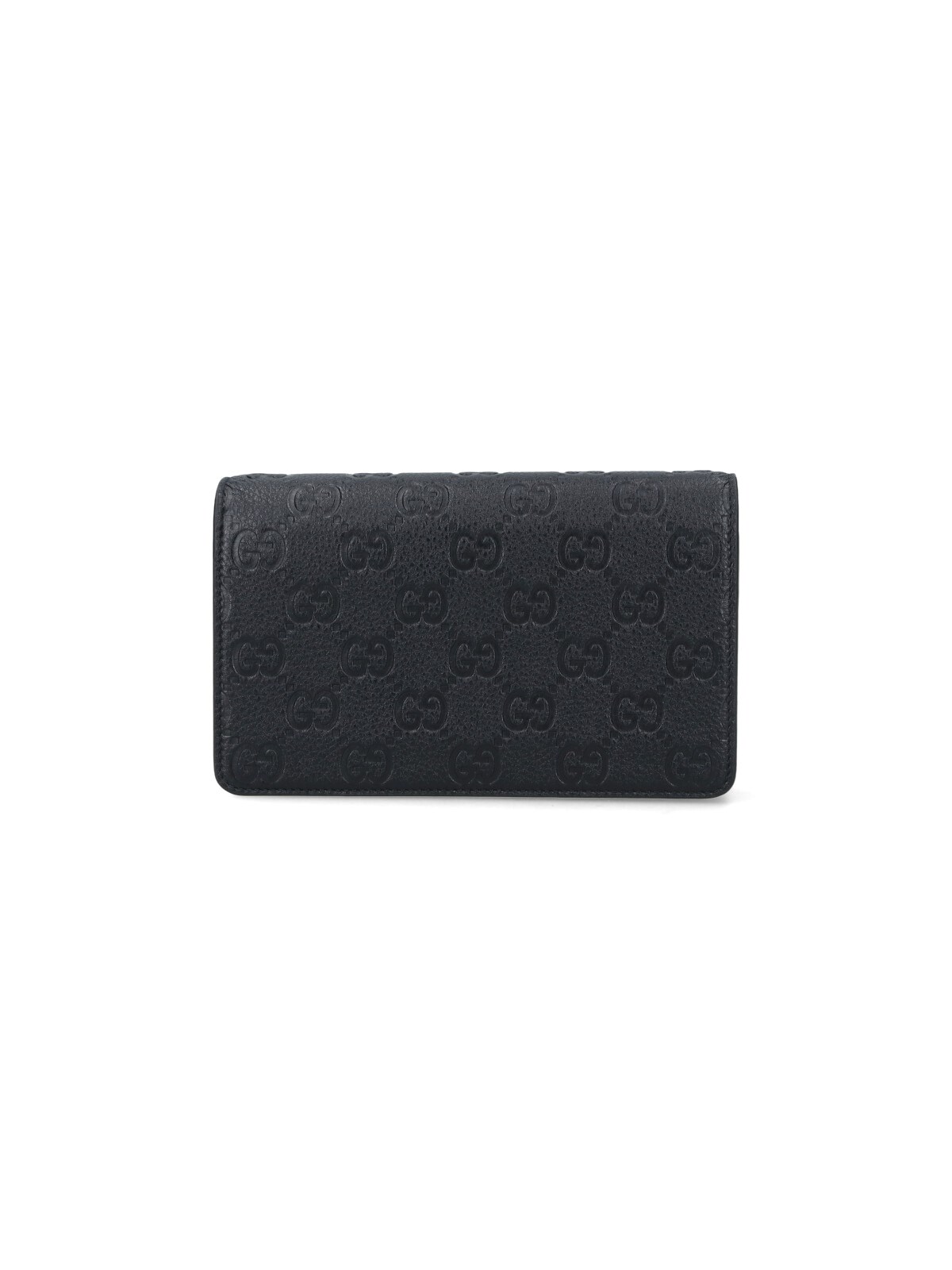 Gucci Debossed-monogram Wallet In Blue