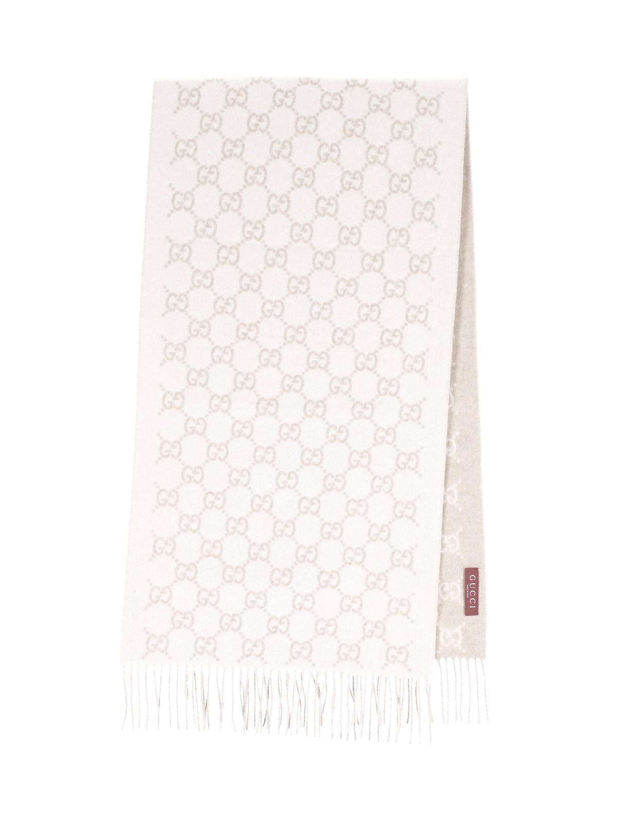 Gucci 'gg' Cashmere Scarf In White
