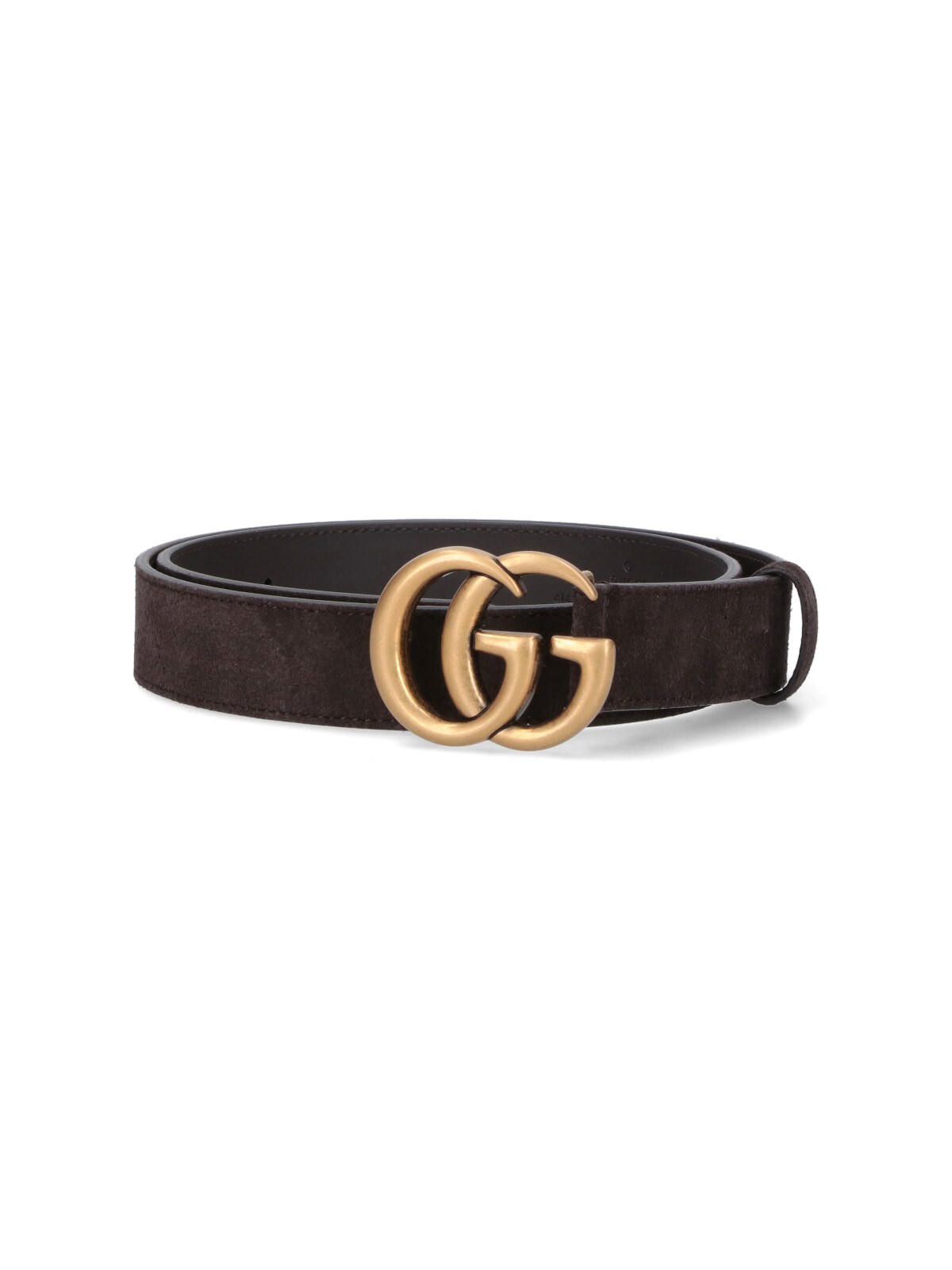 Gucci 'gg Marmont' Suede Belt In Brown