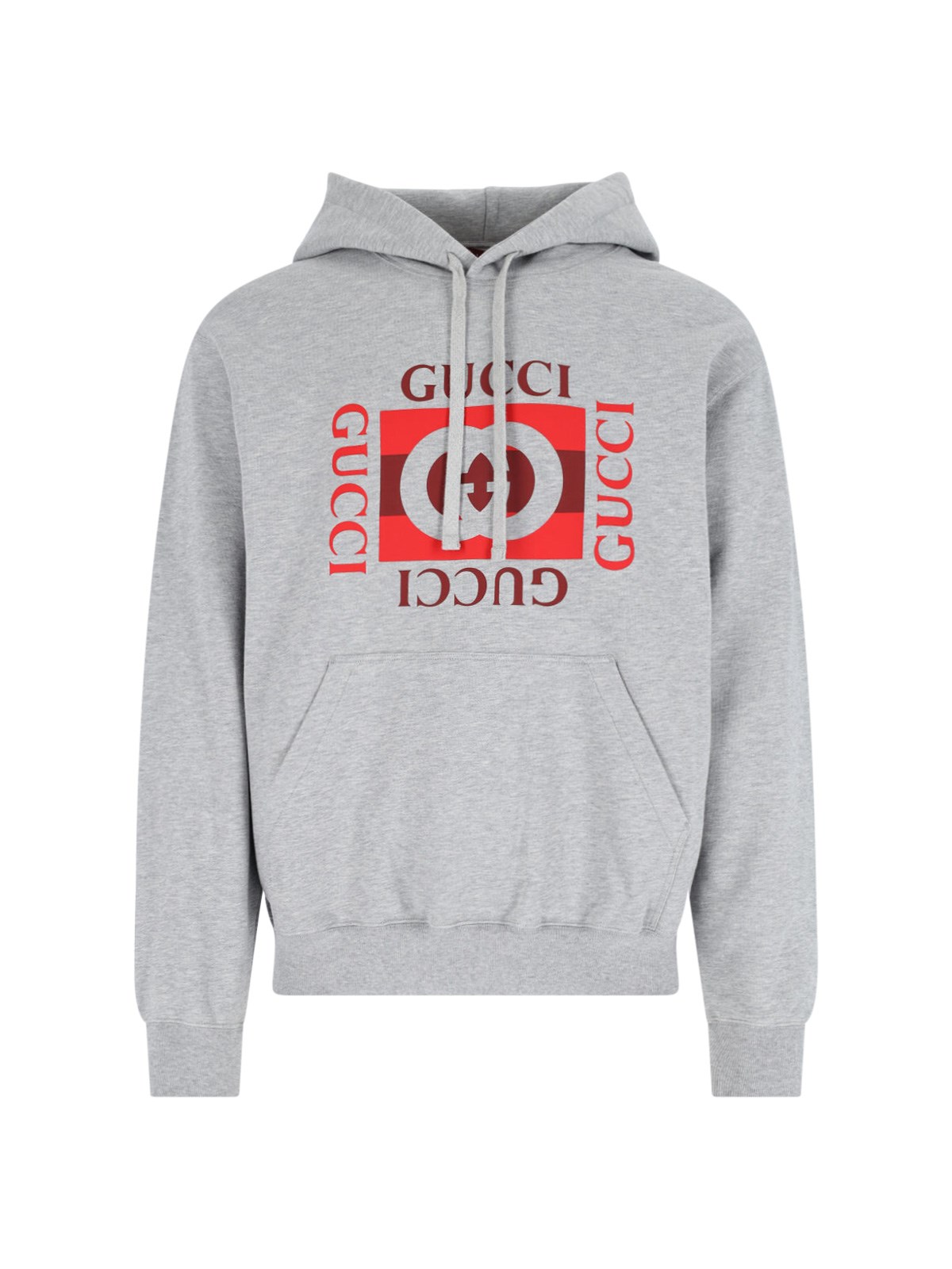 Gucci Hoodie With Dropped Shoulder And Kangaroo Pocket In Gray