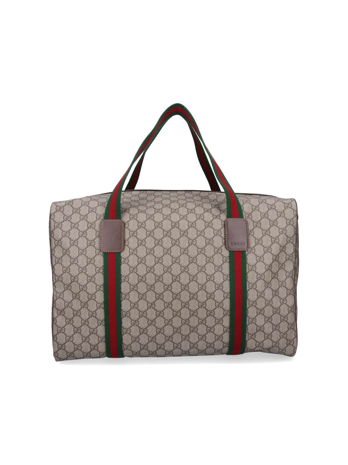 Gucci Large Duffle Bag With Web In White