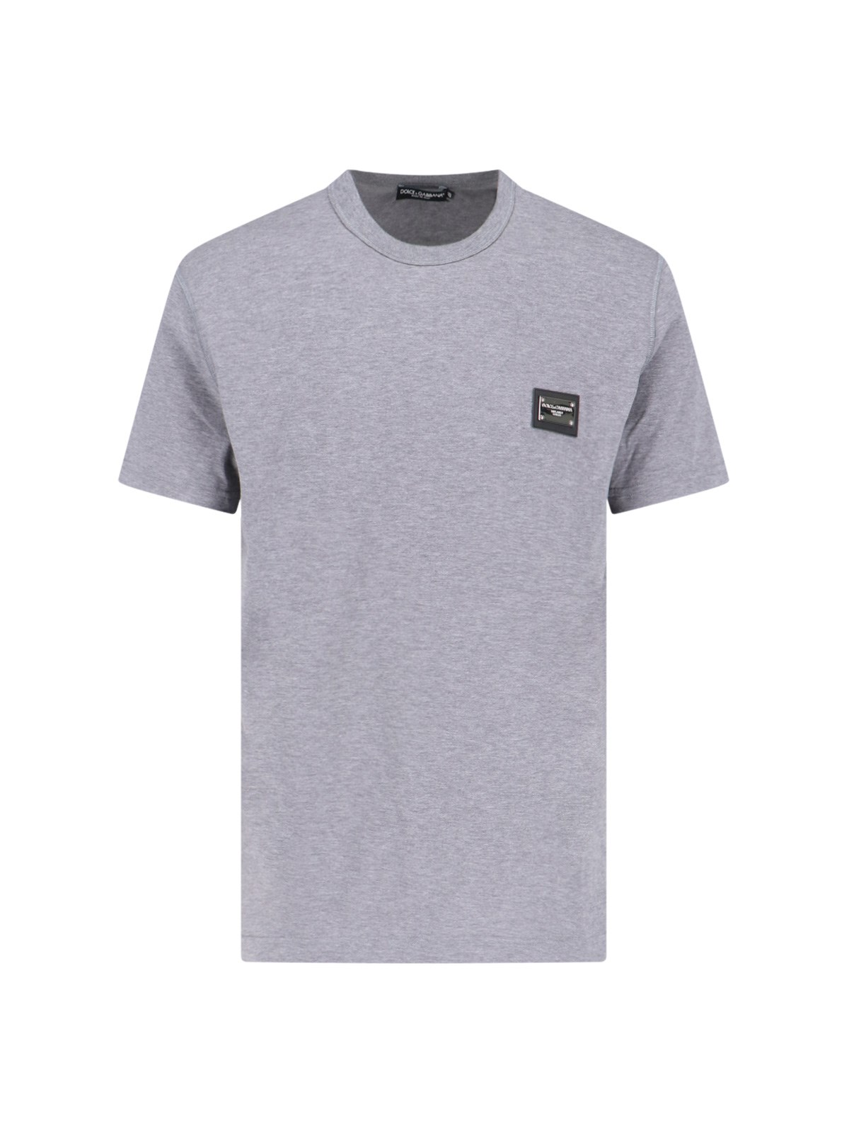 Dolce & Gabbana Logo T-shirt With Plaque In Gray