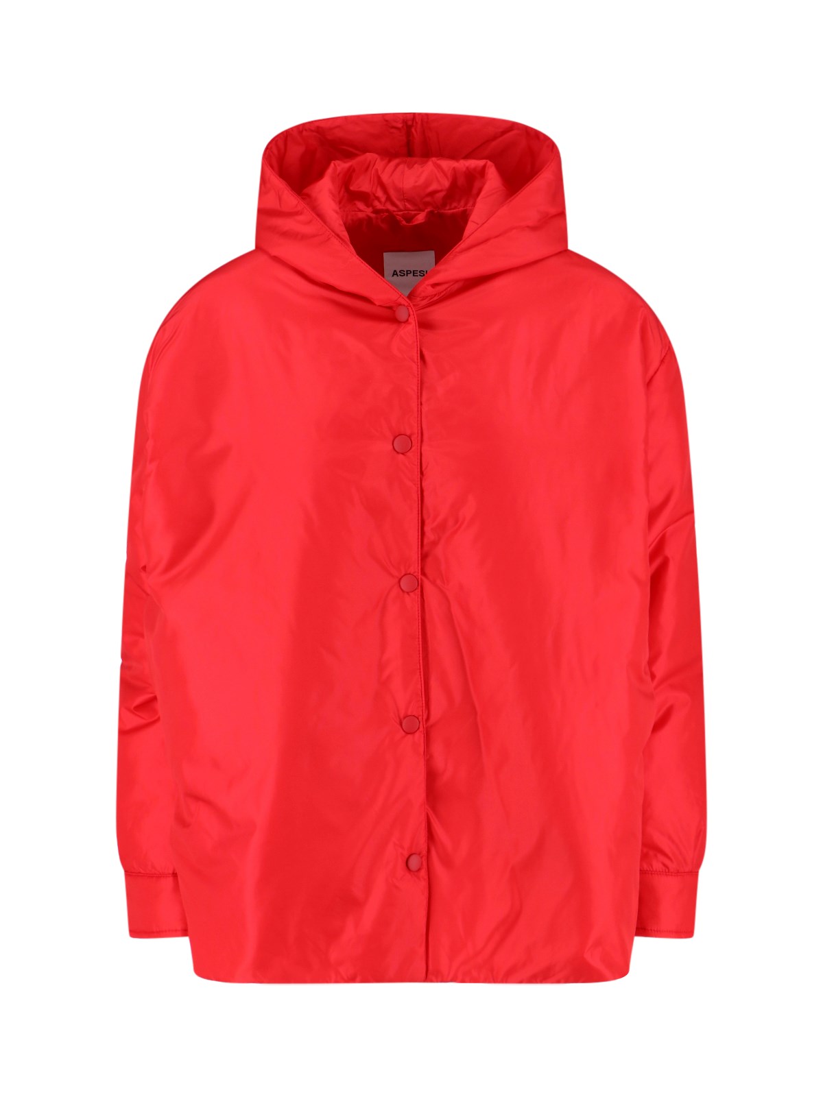 Aspesi Hooded Snap-button Coat In Red