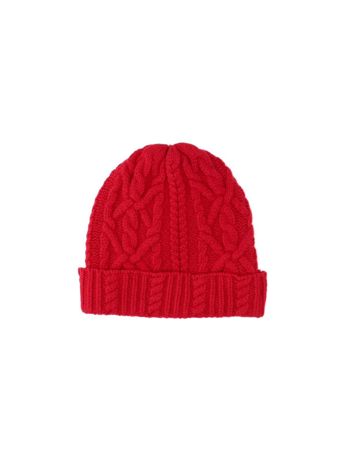 Aspesi Cable-knit Wool Beanie In Red