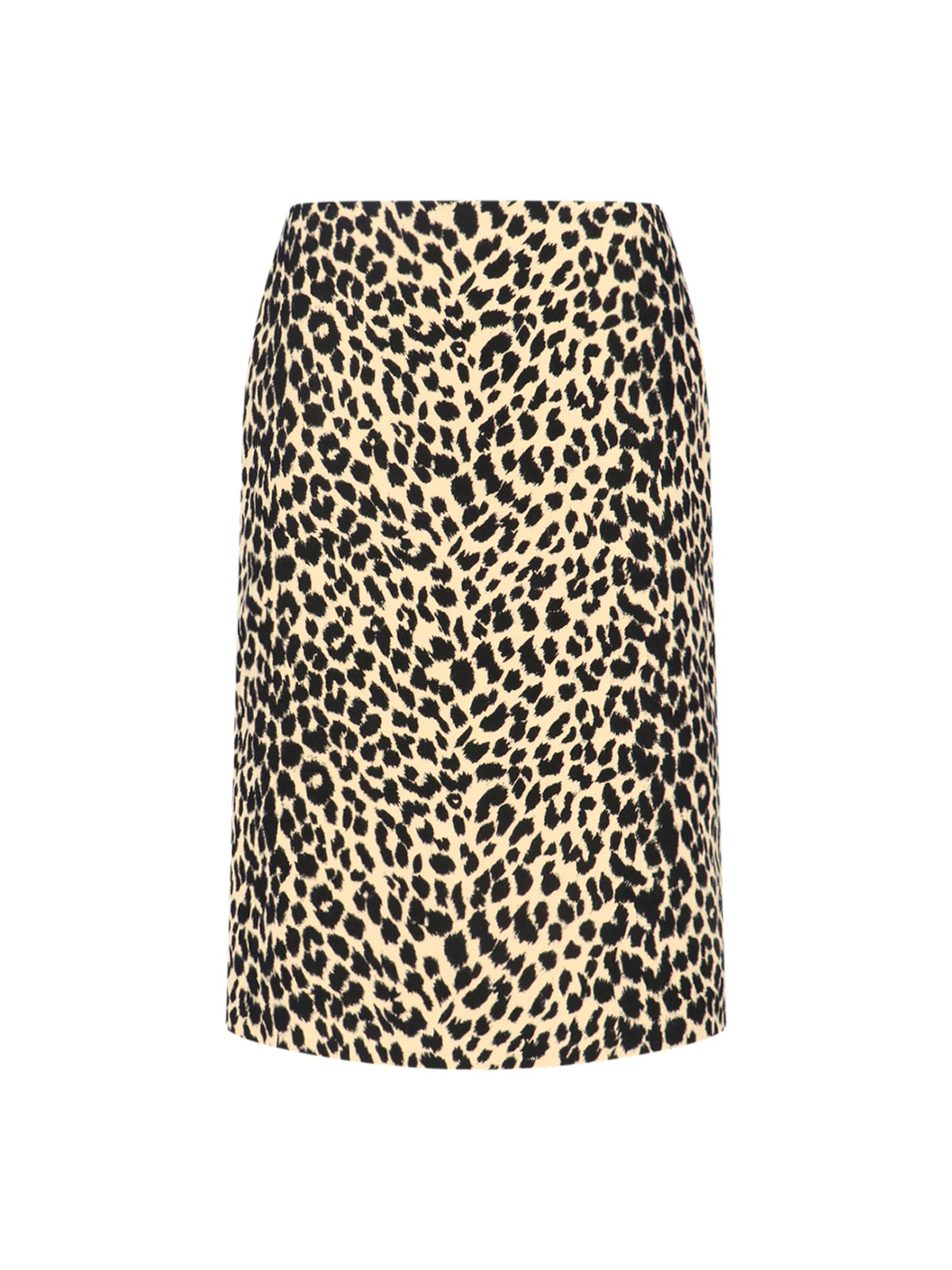 Aspesi Animal Print High-waisted Knee Length Midi Skirt In Brown
