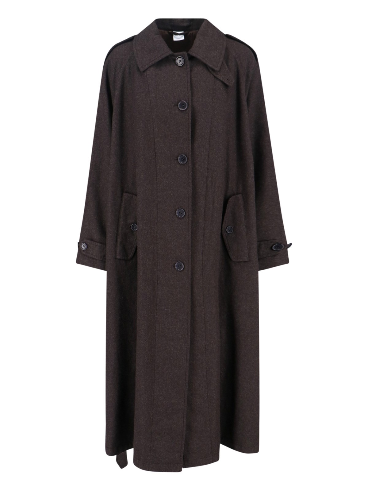 Aspesi Virgin Wool Blend Trench Coat In Brown