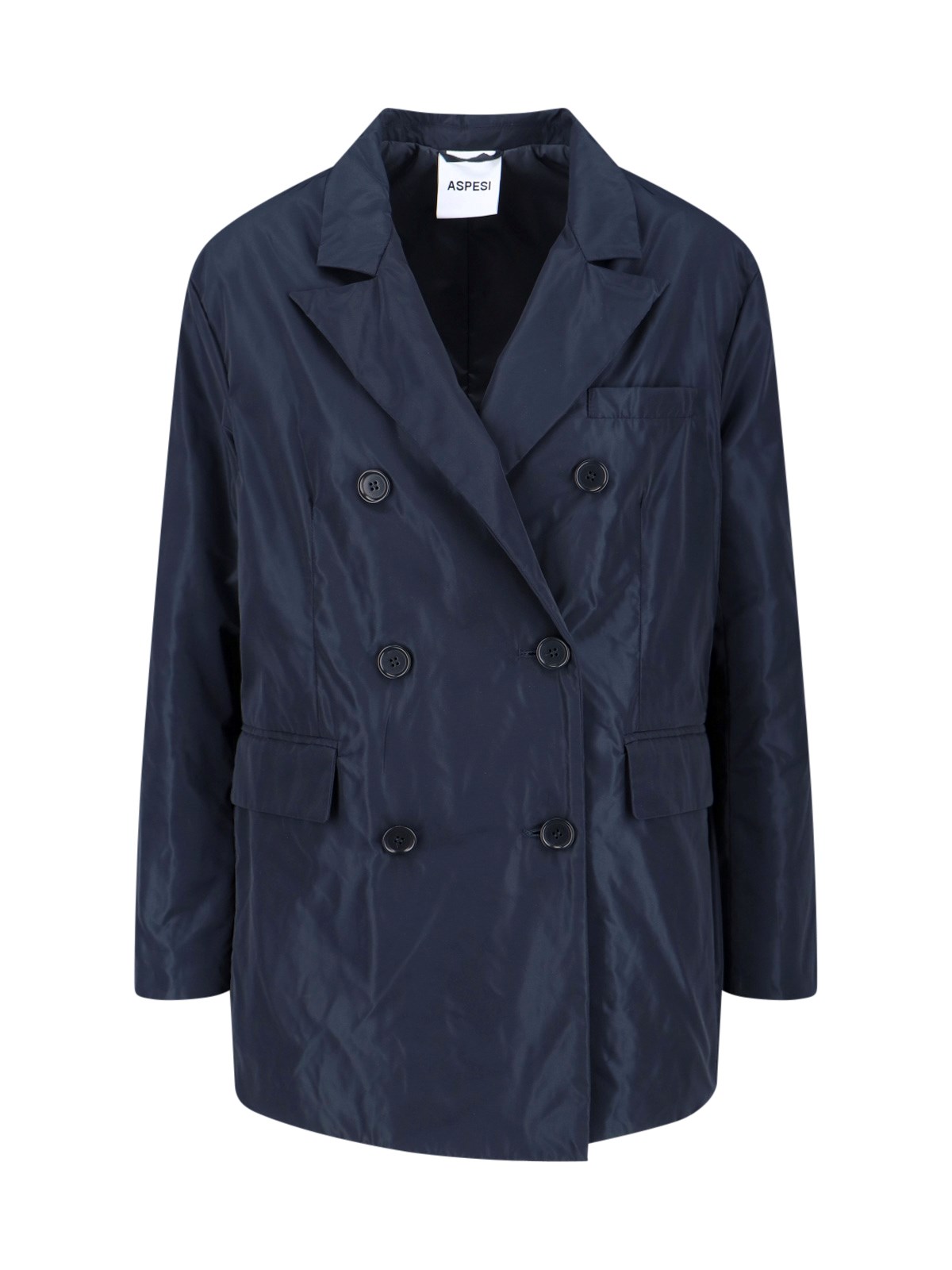 Aspesi Double-breasted Blazer Notched Lapels In Blue
