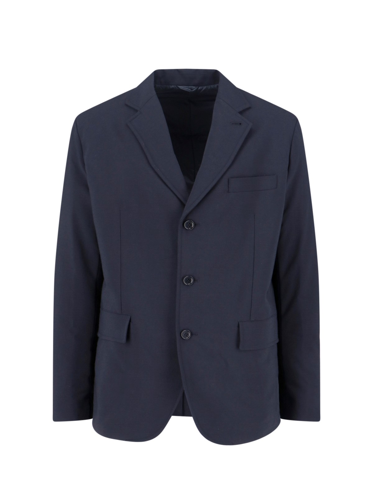 Aspesi Tailored Single-breasted Blazer With Pockets In Blue
