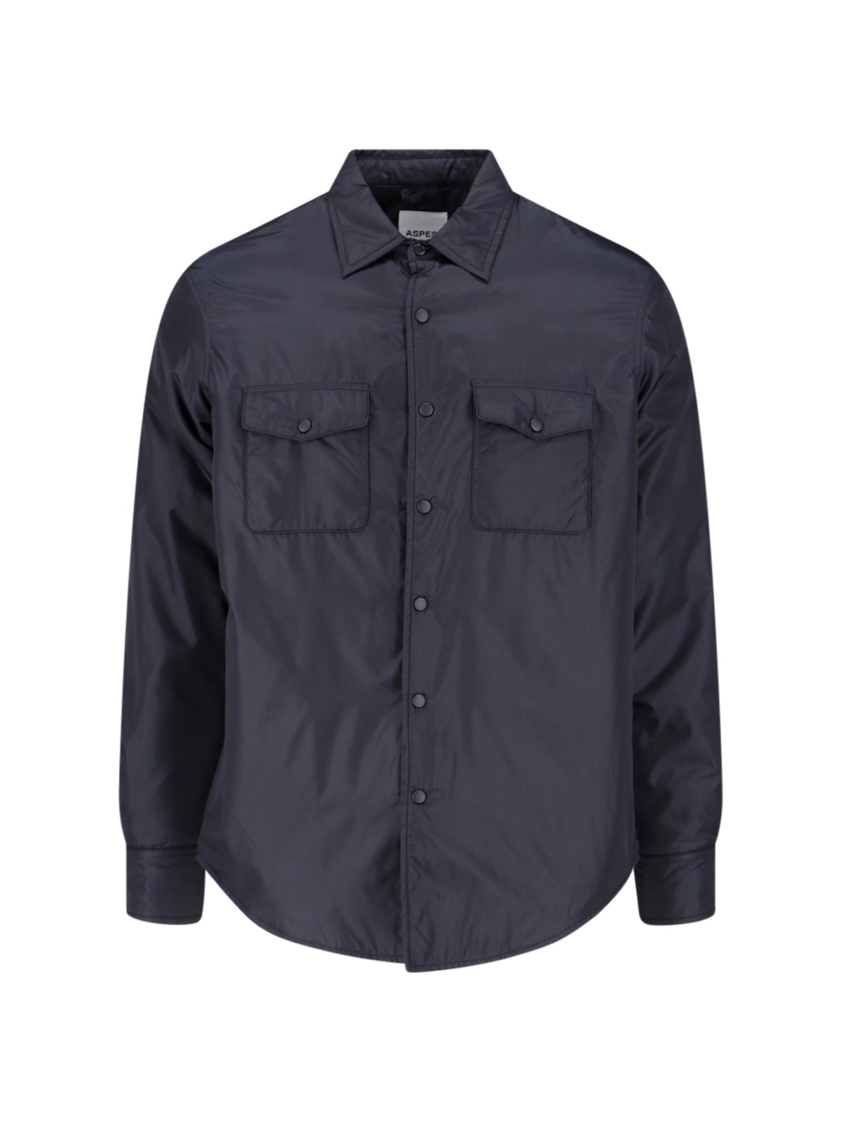 Aspesi Collared Neck Flap Pockets Long Sleeves Jacket In Black