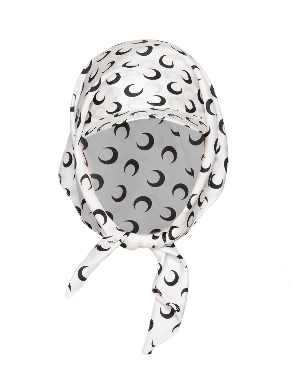 Marine Serre Stylish Hat With Tied Detail And Print In White