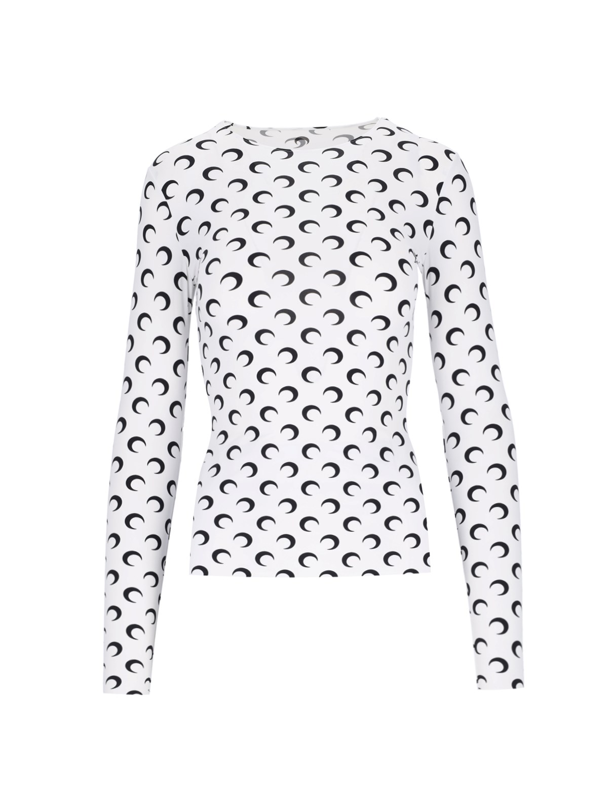 Marine Serre Second Skin Moon Crewneck Top In White
