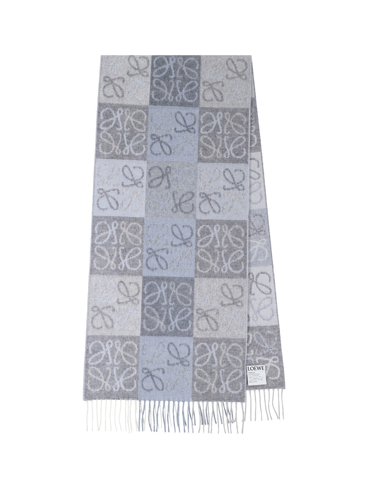 Loewe Scarf Pattern "anagram" In Blue