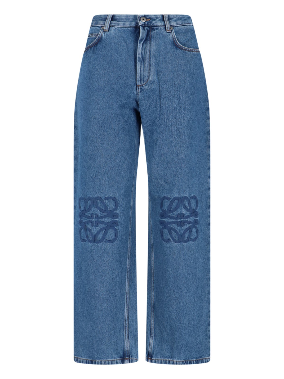 Loewe Anagram Baggy Jeans In Blue