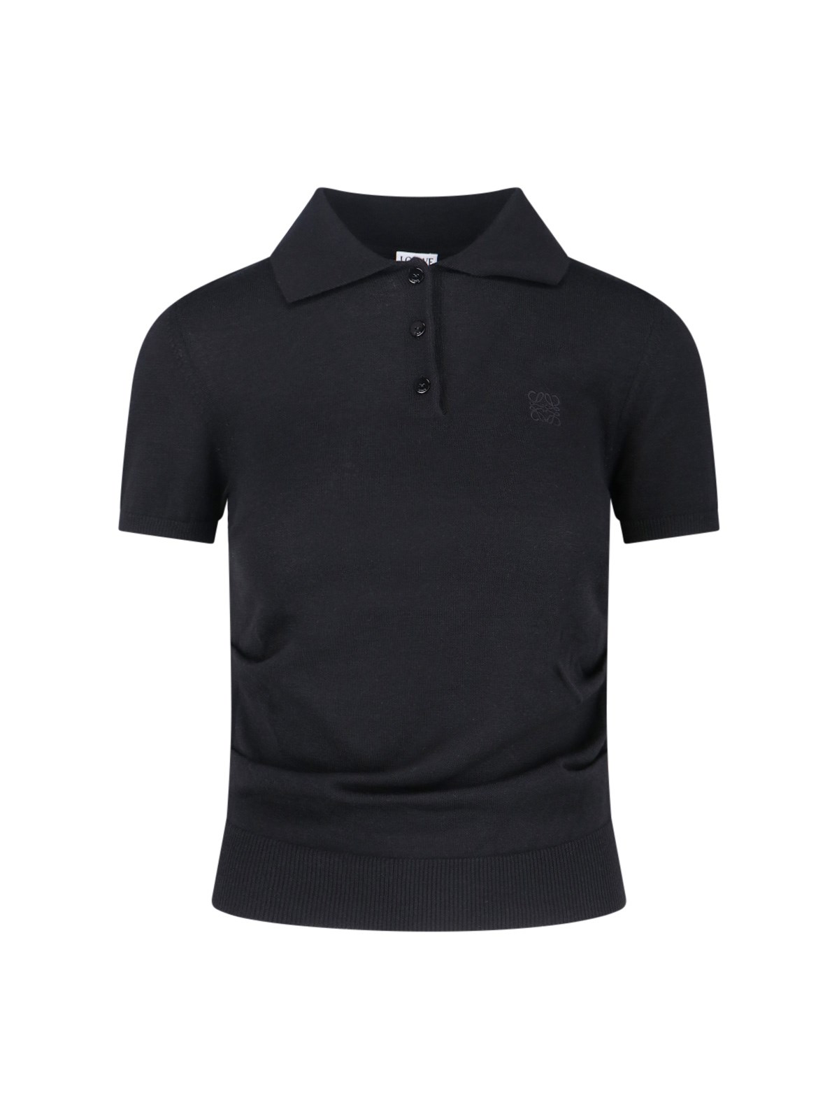 Loewe Women Curled Hips Polo Shirt In Black