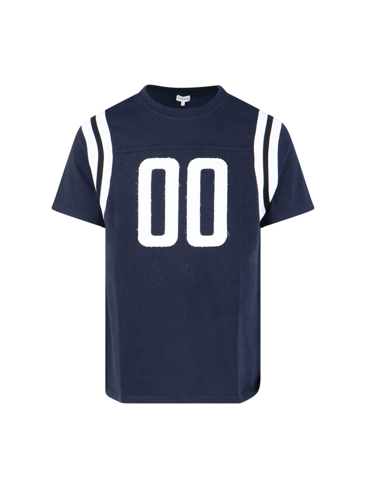 Loewe Mens Dark Navy Patch Regular-fit Cotton-blend T-shirt In Blue