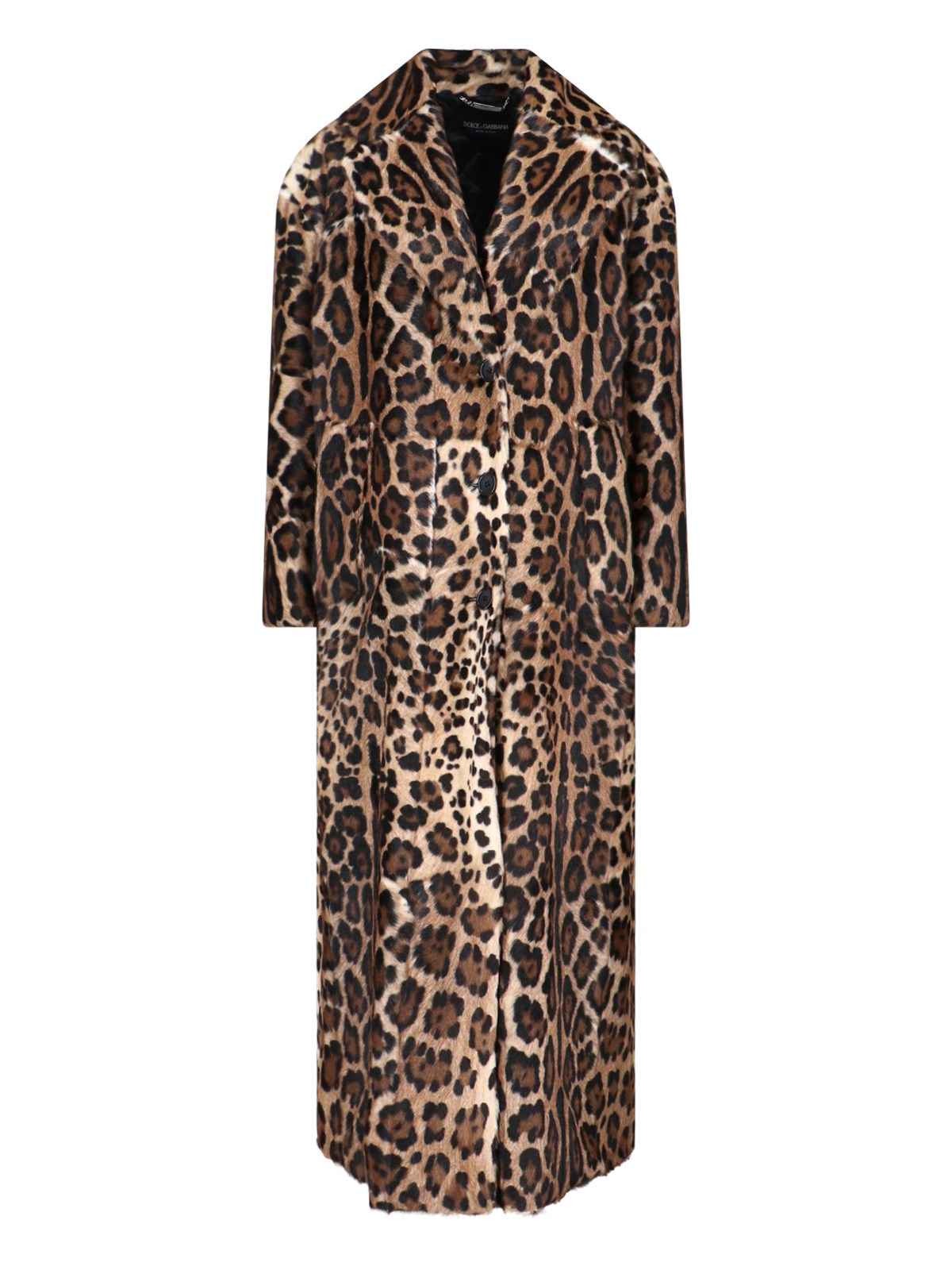 Dolce & Gabbana Double-breasted Goat Leather Coat In Brown