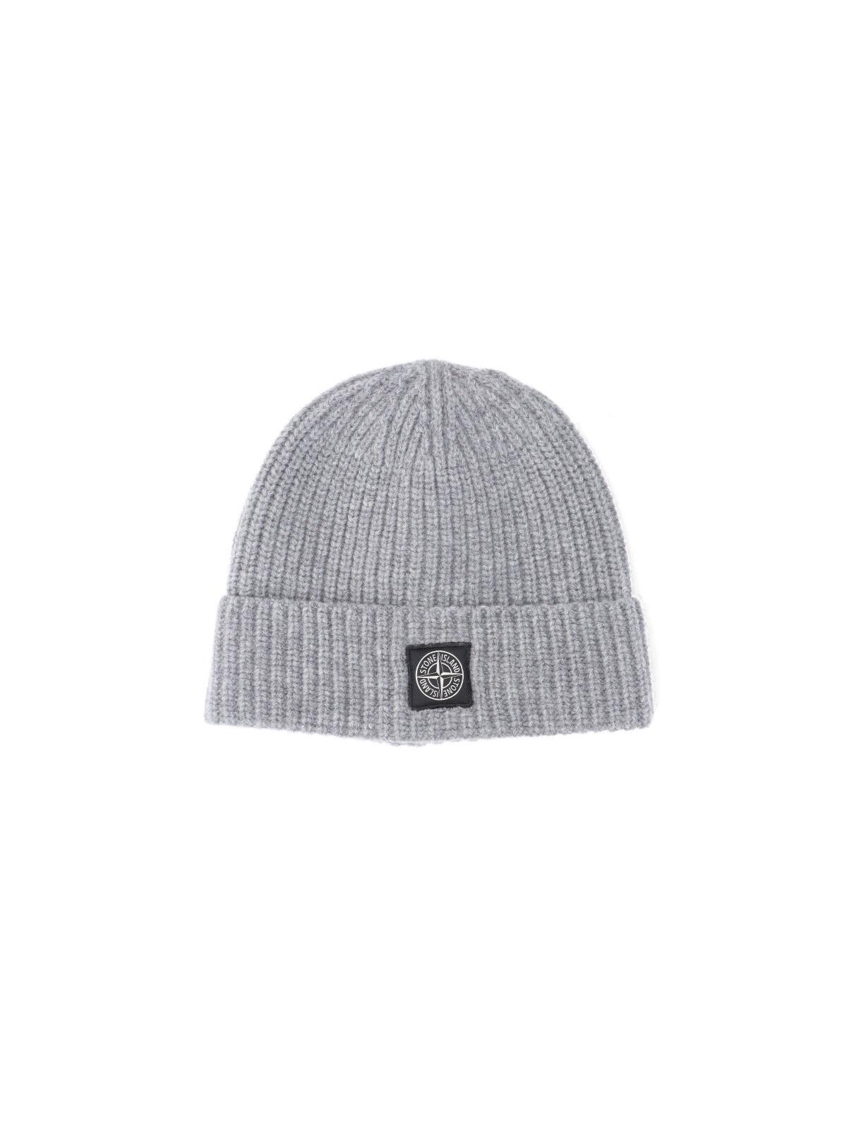 Stone Island Virgin Wool Beanie In Gray