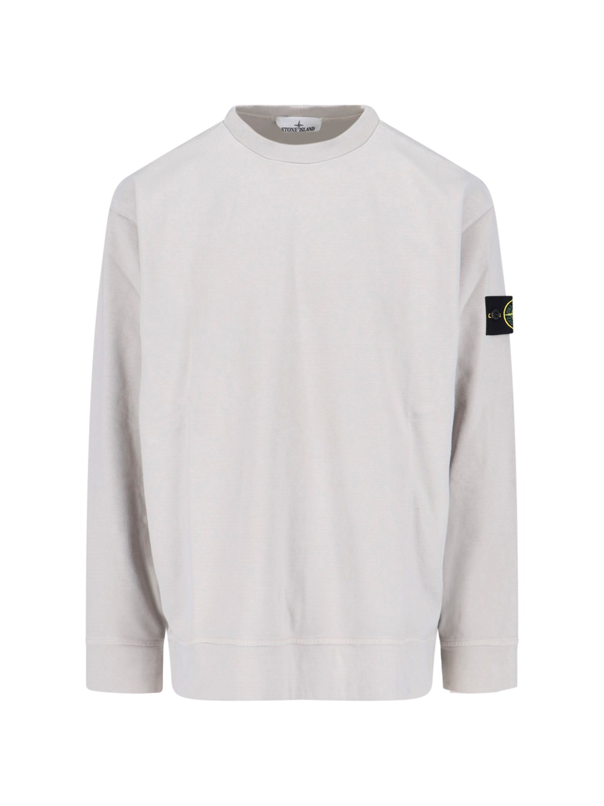 Stone Island Logo Crewneck Sweatshirt In Gray