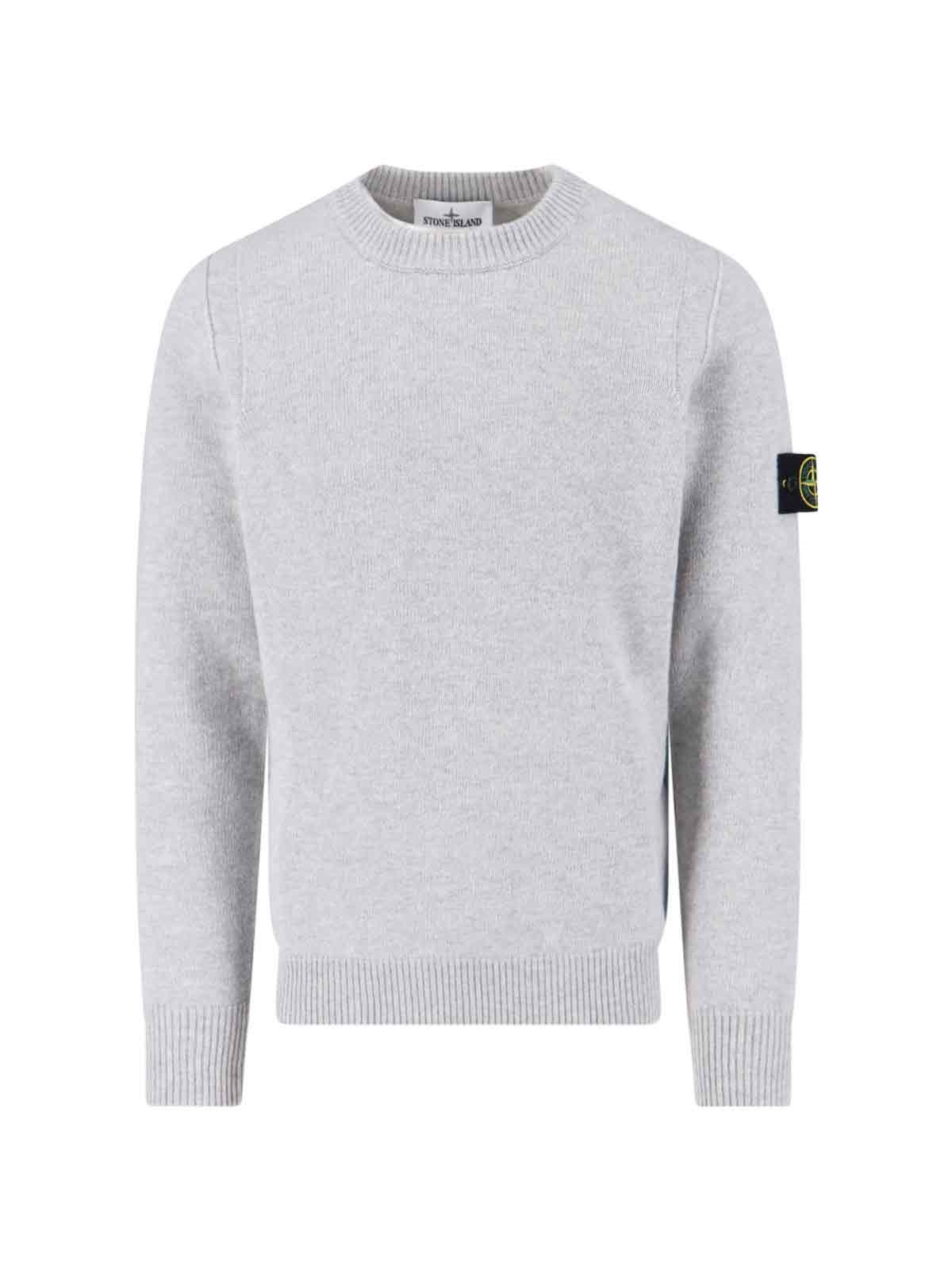 Stone Island 5100056 Lambswool Sweater In Gray