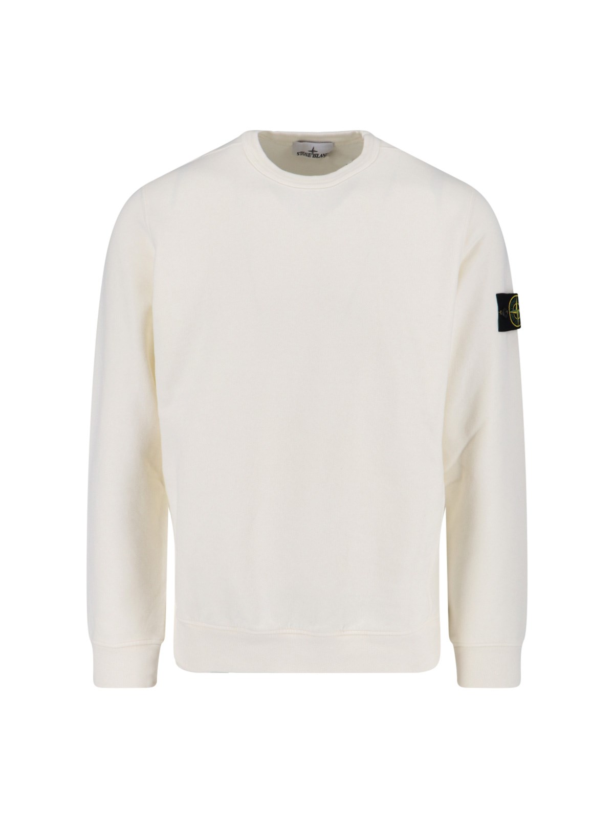 Stone Island 6100028 Brushed Cotton Fleece Sweatshirt In White