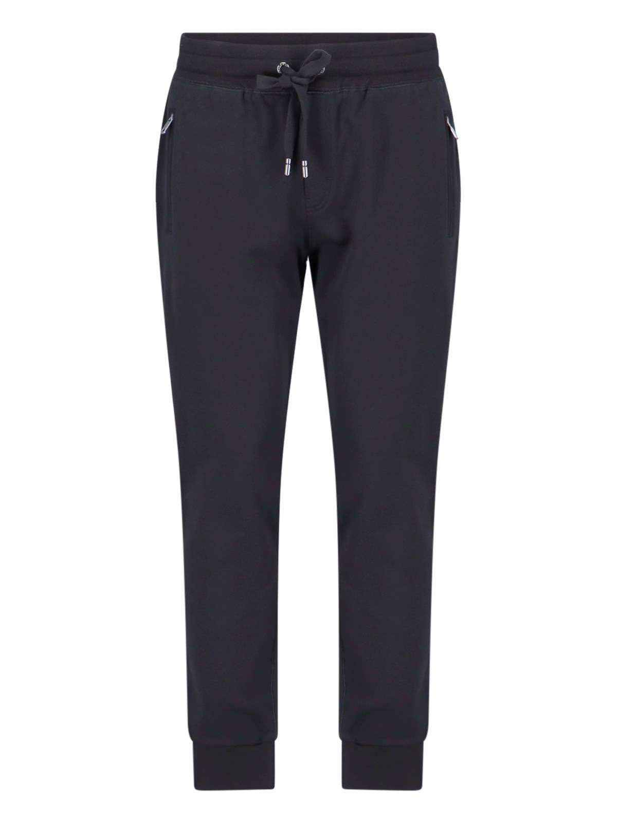 Dolce & Gabbana Black Track Pants With Logo Applied On The Back In Cotton Man In Gray