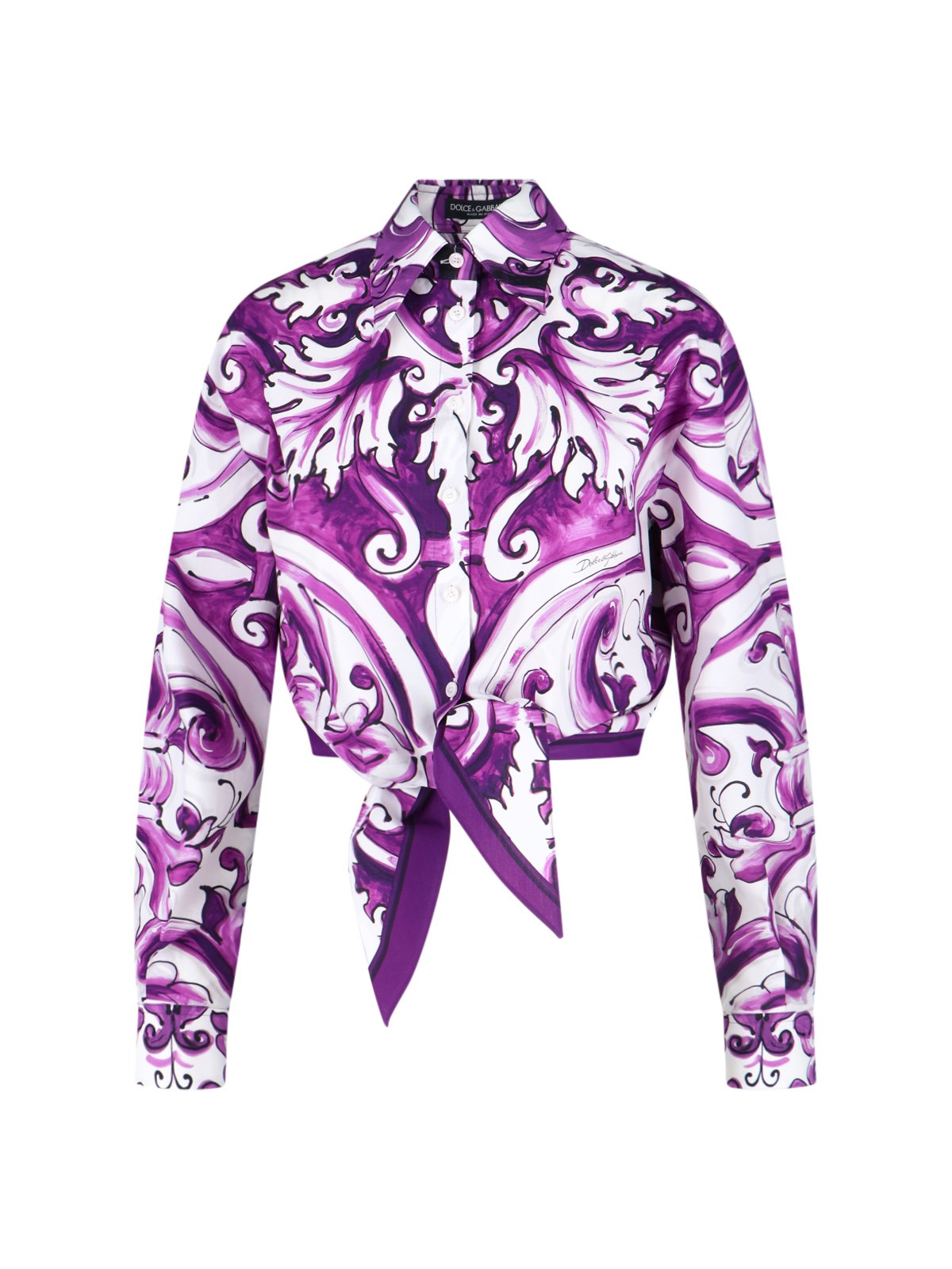 Dolce & Gabbana 'Maiolica' Crop Shirt