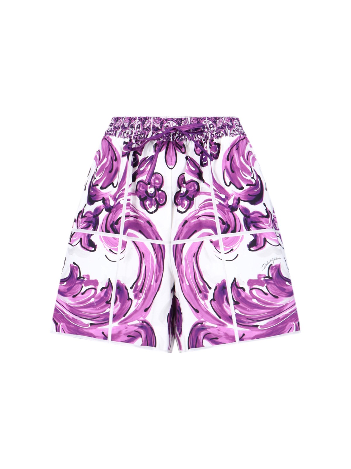 Dolce & Gabbana 'maiolica' Shorts In Purple