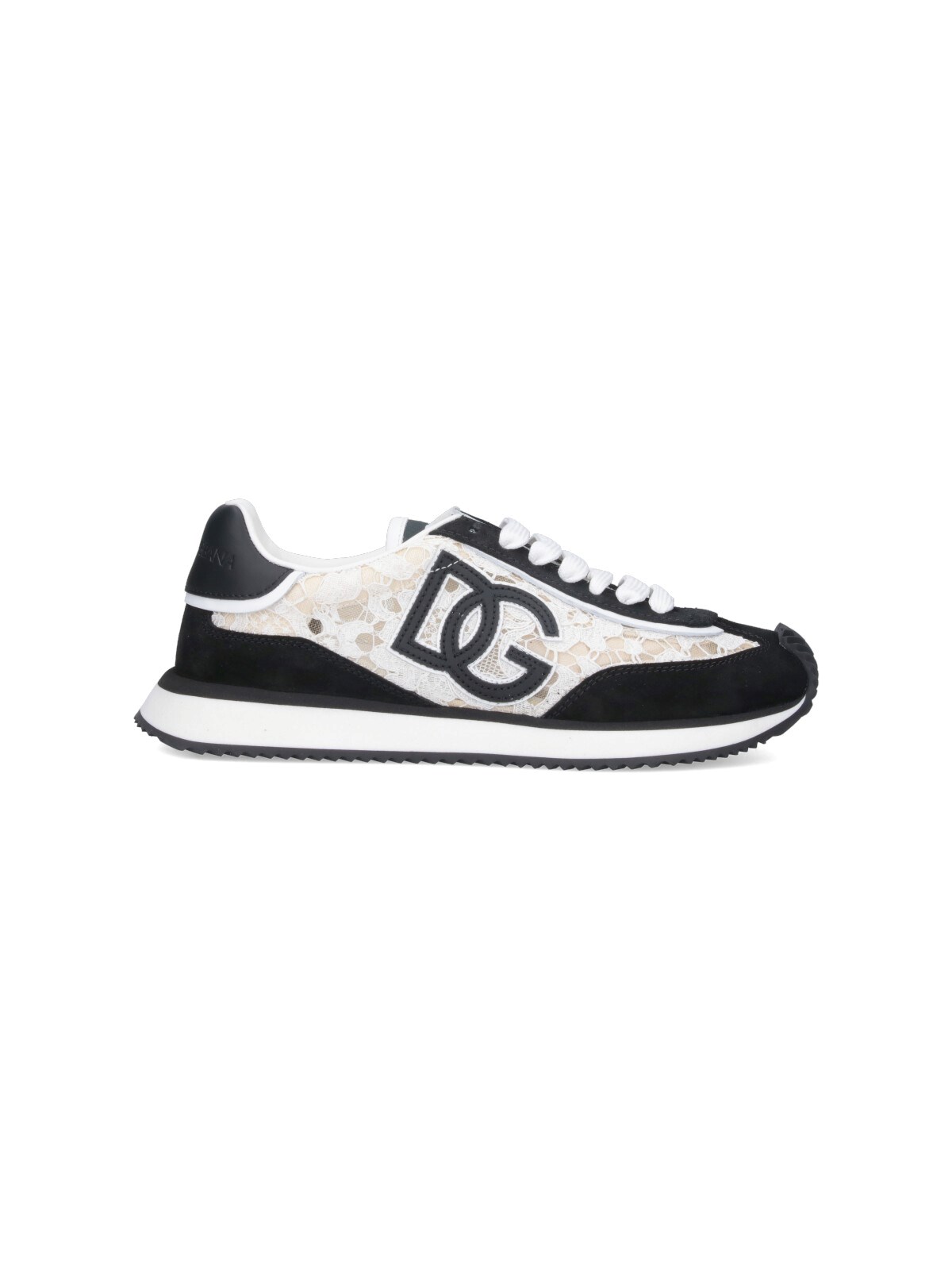 Dolce & Gabbana Multicolor Mesh And Split Leather Cushion Sneakers In Black